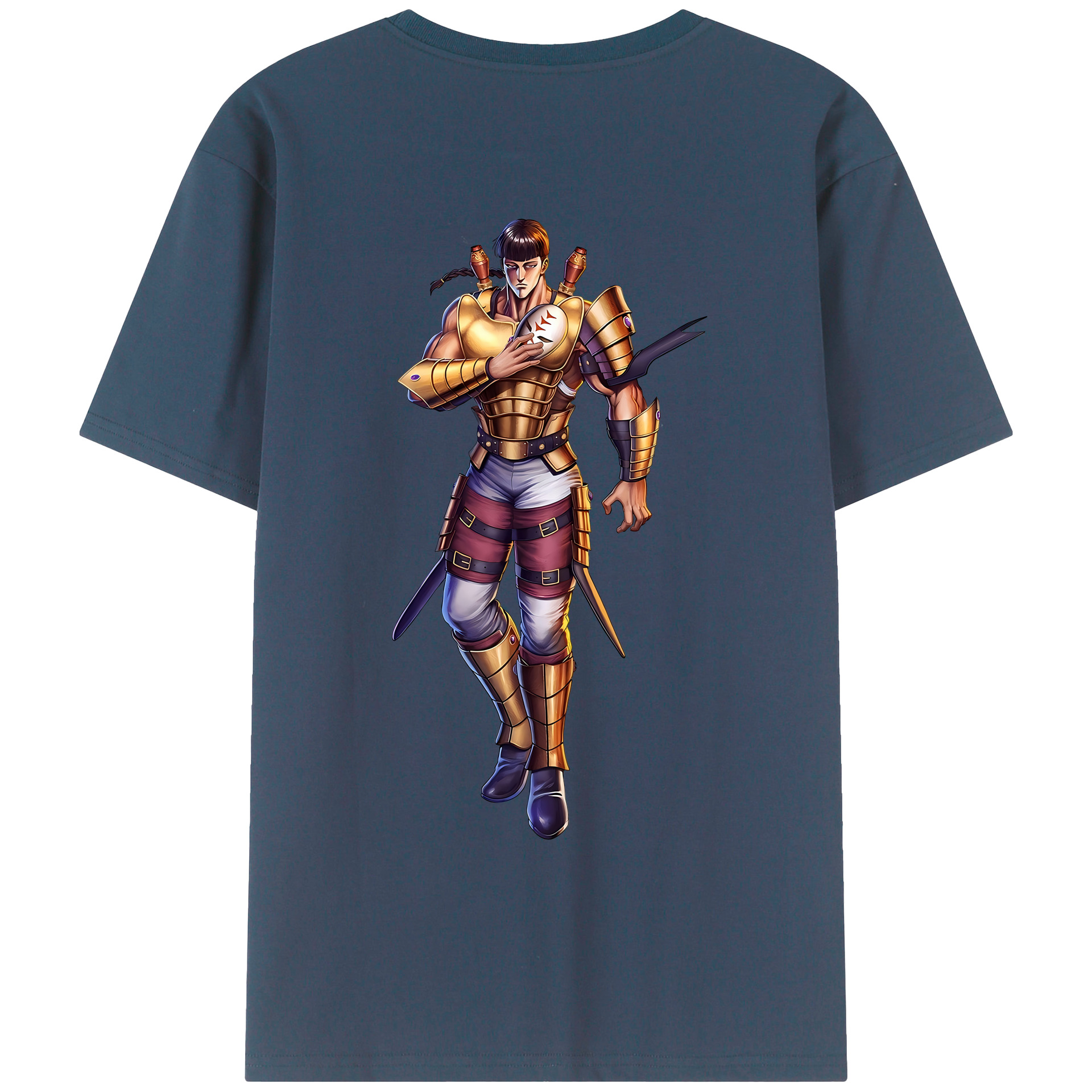 （画像用） 北斗の拳 Fist of the North Star 綿100％ メンズ半袖Tシャツ（バックプリント） 通気性