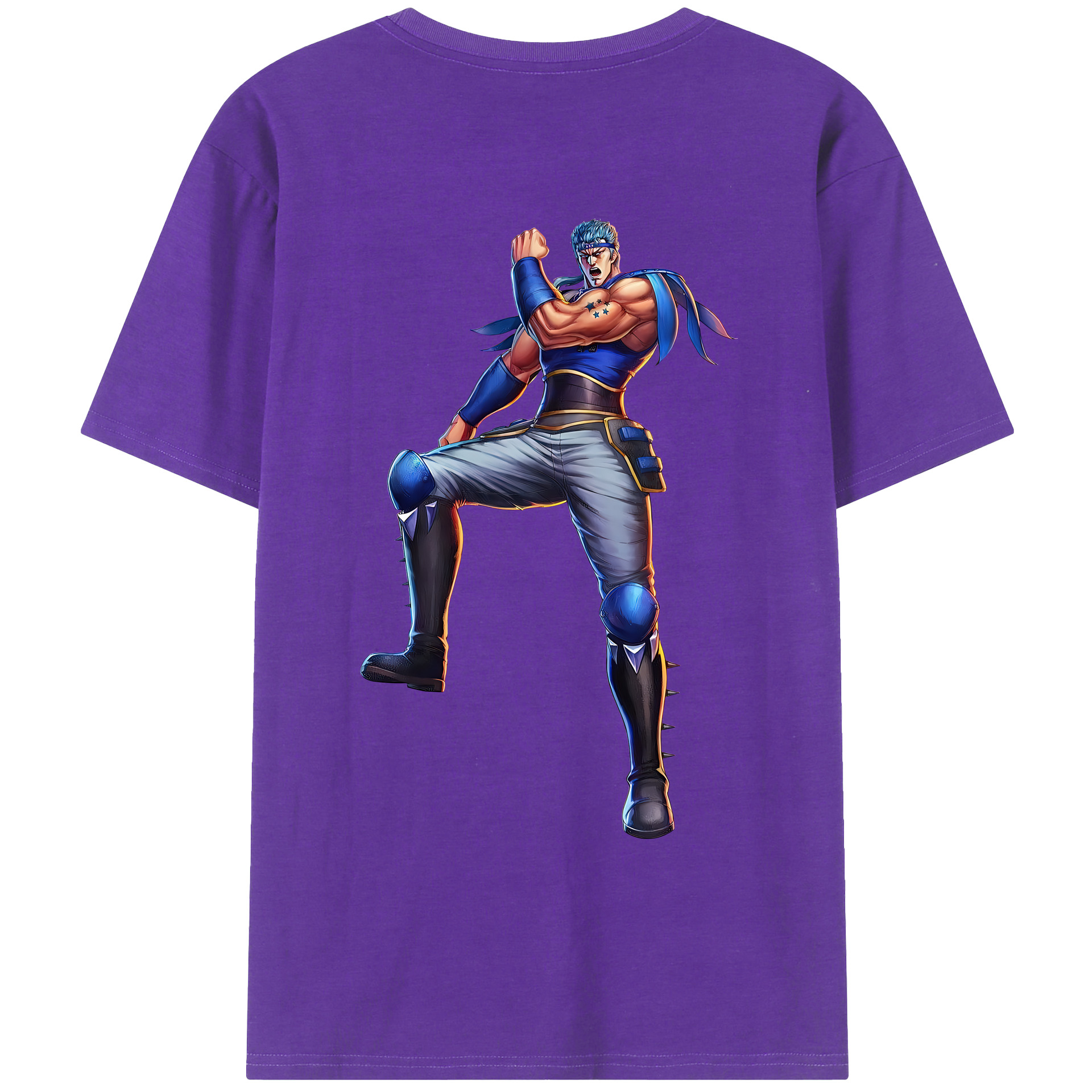 （画像用） 北斗の拳 Fist of the North Star 綿100％ メンズ半袖Tシャツ（バックプリント） 通気性