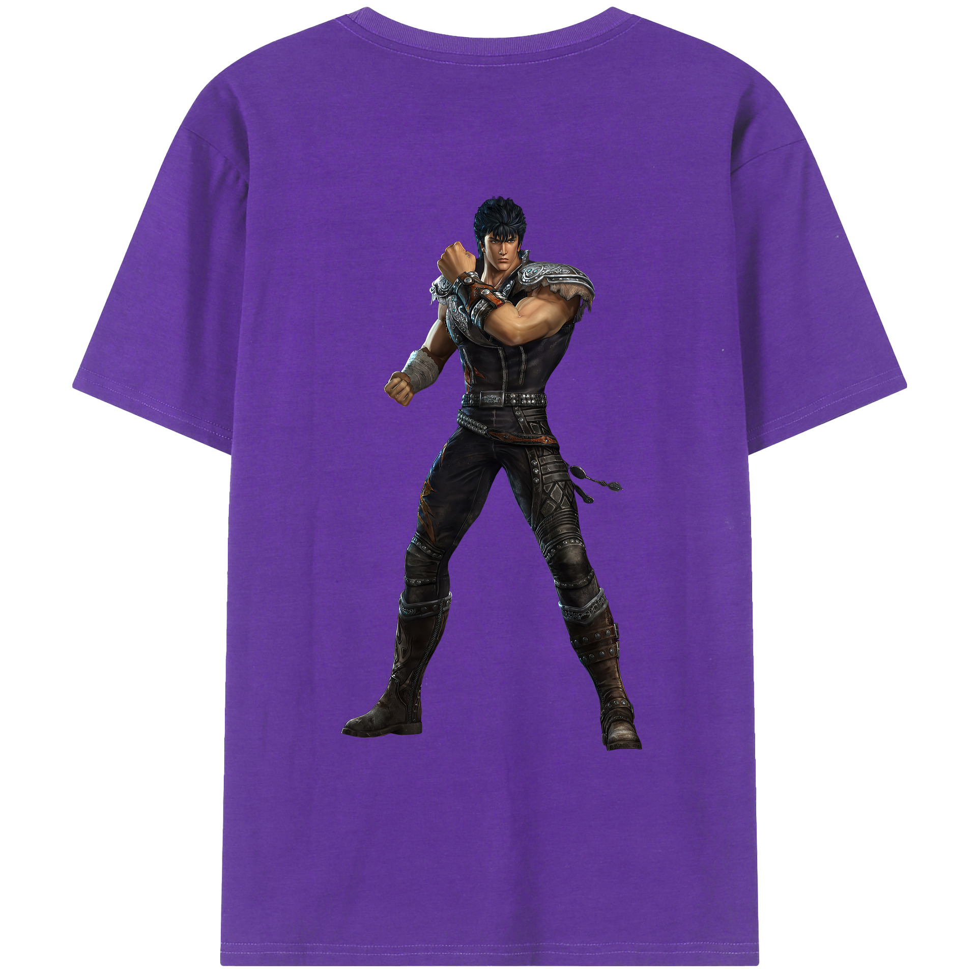 （画像用） 北斗の拳 Fist of the North Star 綿100％ メンズ半袖Tシャツ（バックプリント） 通気性