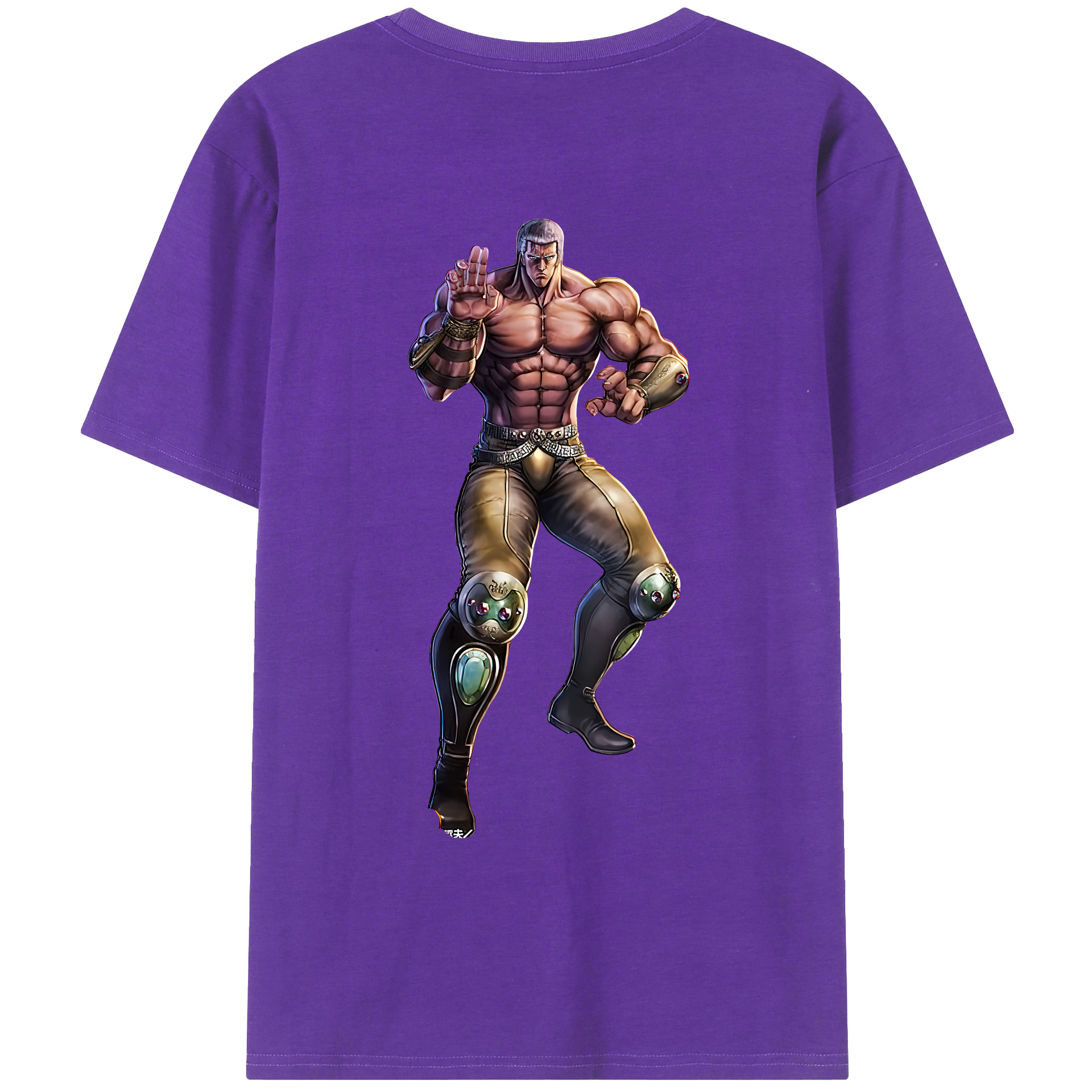 （画像用） 北斗の拳 Fist of the North Star 綿100％ メンズ半袖Tシャツ（バックプリント） 通気性
