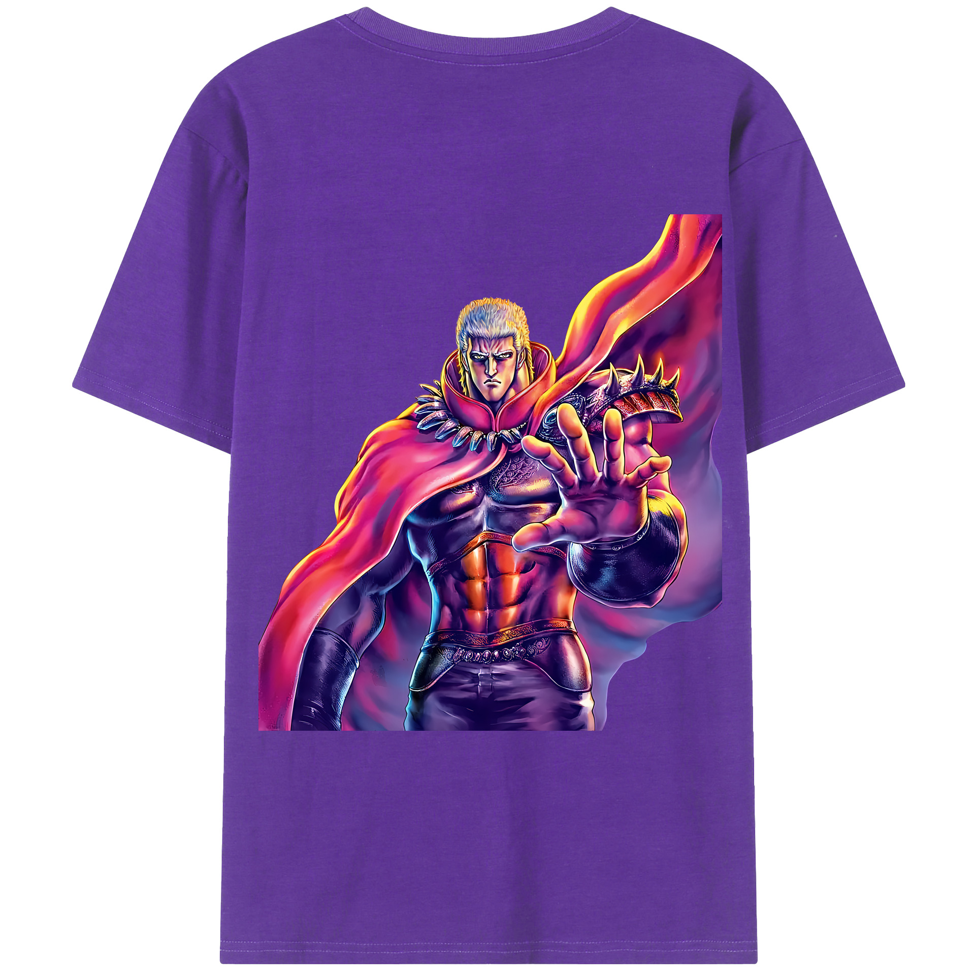 （画像用） 北斗の拳 Fist of the North Star 綿100％ メンズ半袖Tシャツ（バックプリント） 通気性