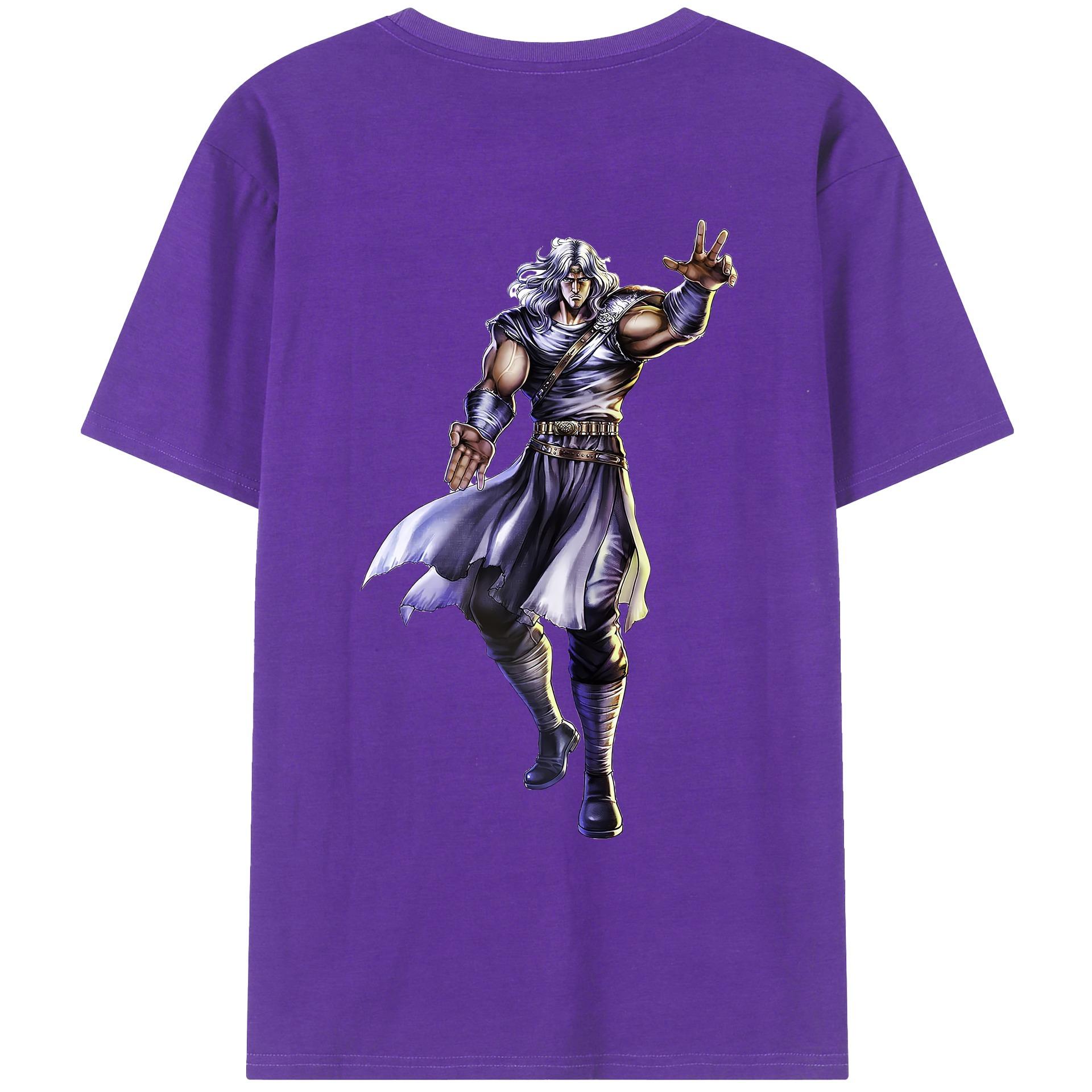 （画像用） 北斗の拳 Fist of the North Star 綿100％ メンズ半袖Tシャツ（バックプリント） 通気性