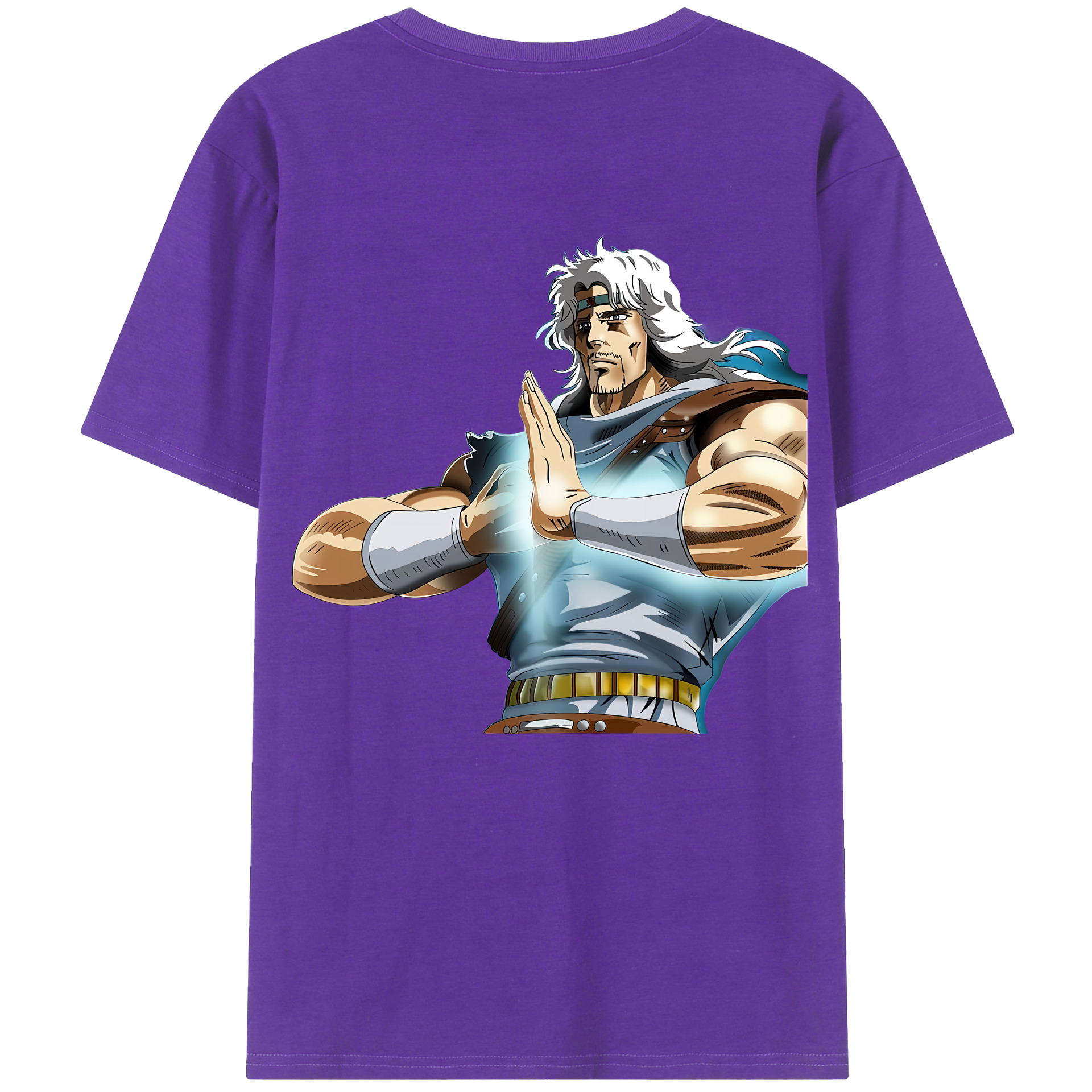 （画像用） 北斗の拳 Fist of the North Star 綿100％ メンズ半袖Tシャツ（バックプリント） 通気性