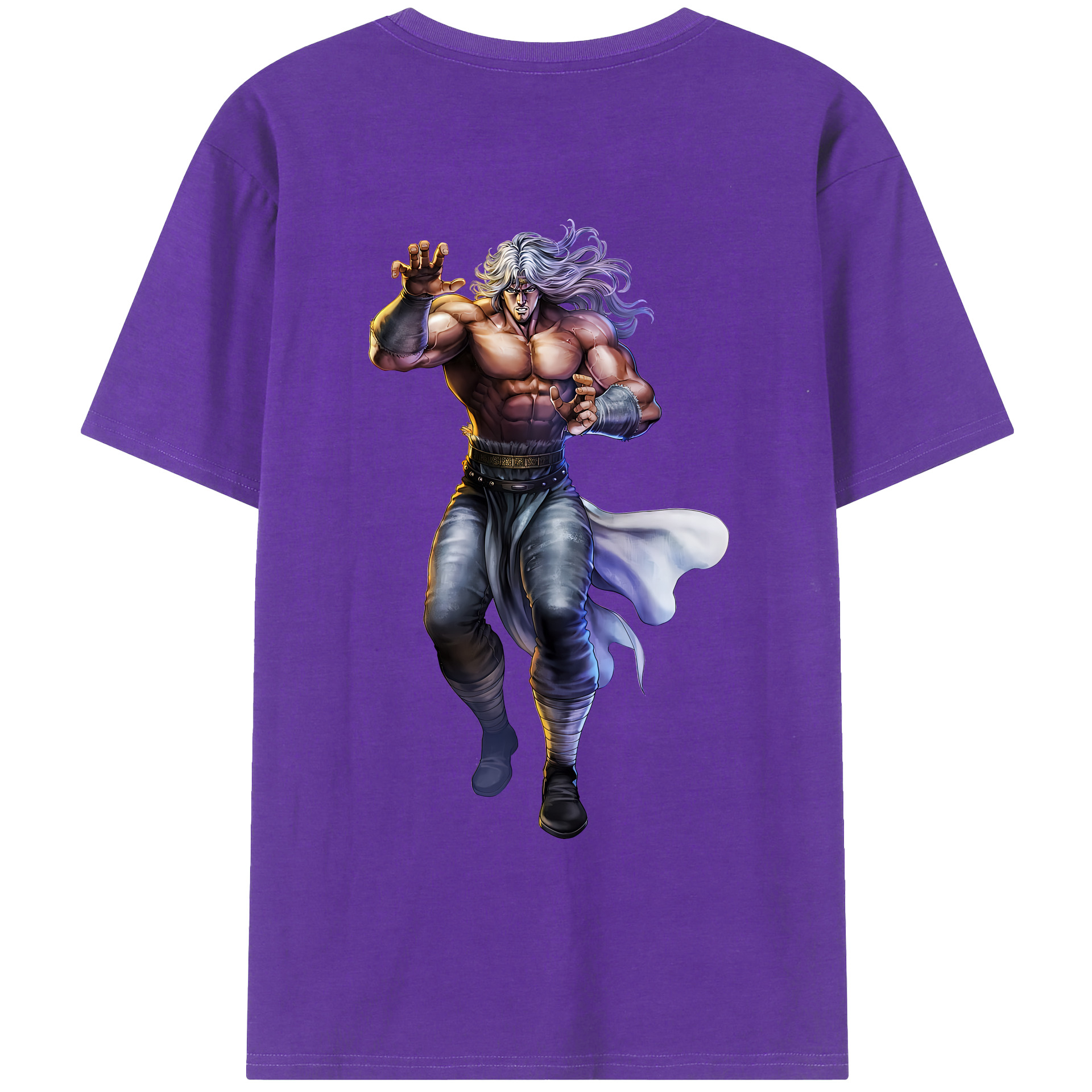 （画像用） 北斗の拳 Fist of the North Star 綿100％ メンズ半袖Tシャツ（バックプリント） 通気性