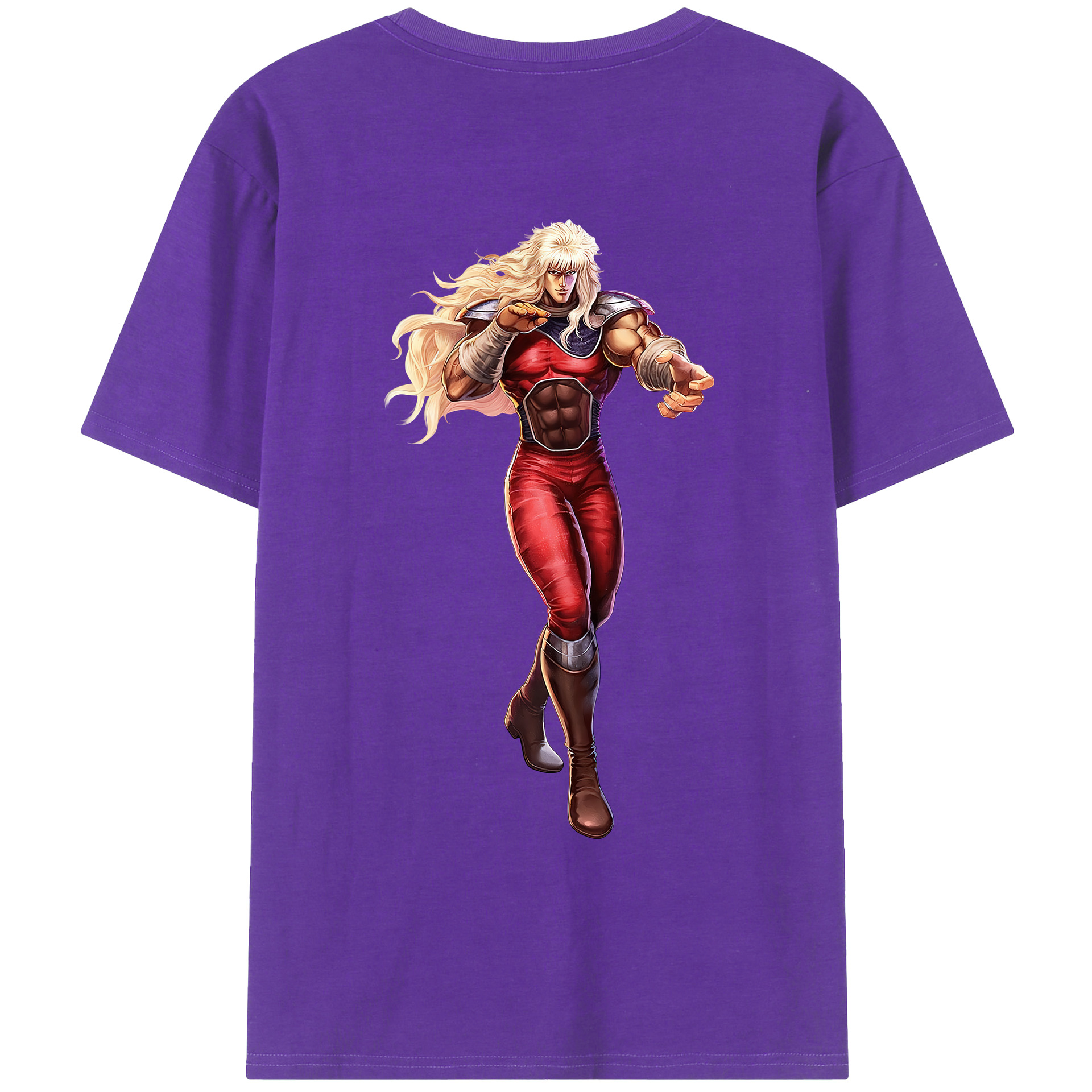 （画像用） 北斗の拳 Fist of the North Star 綿100％ メンズ半袖Tシャツ（バックプリント） 通気性
