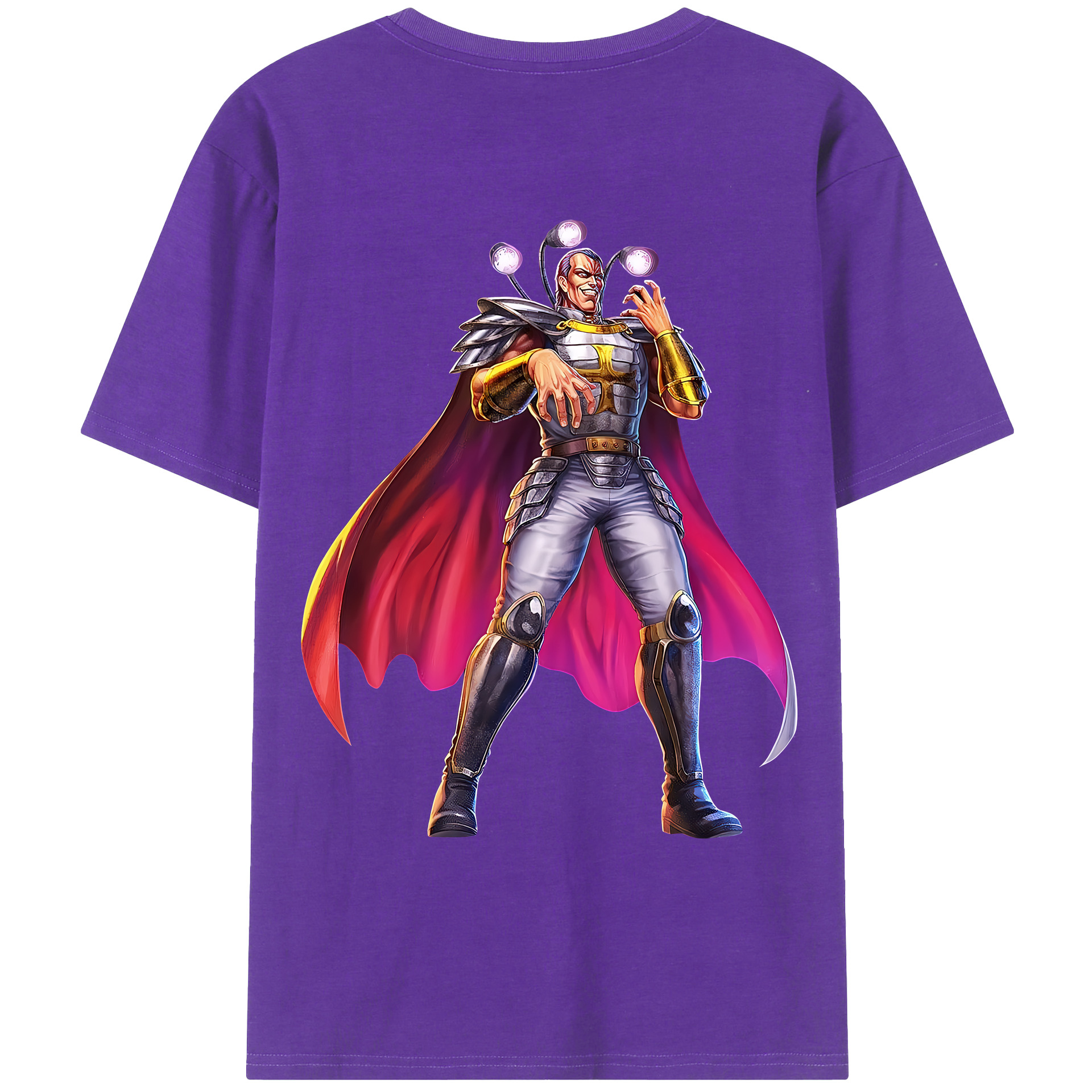 （画像用） 北斗の拳 Fist of the North Star 綿100％ メンズ半袖Tシャツ（バックプリント） 通気性
