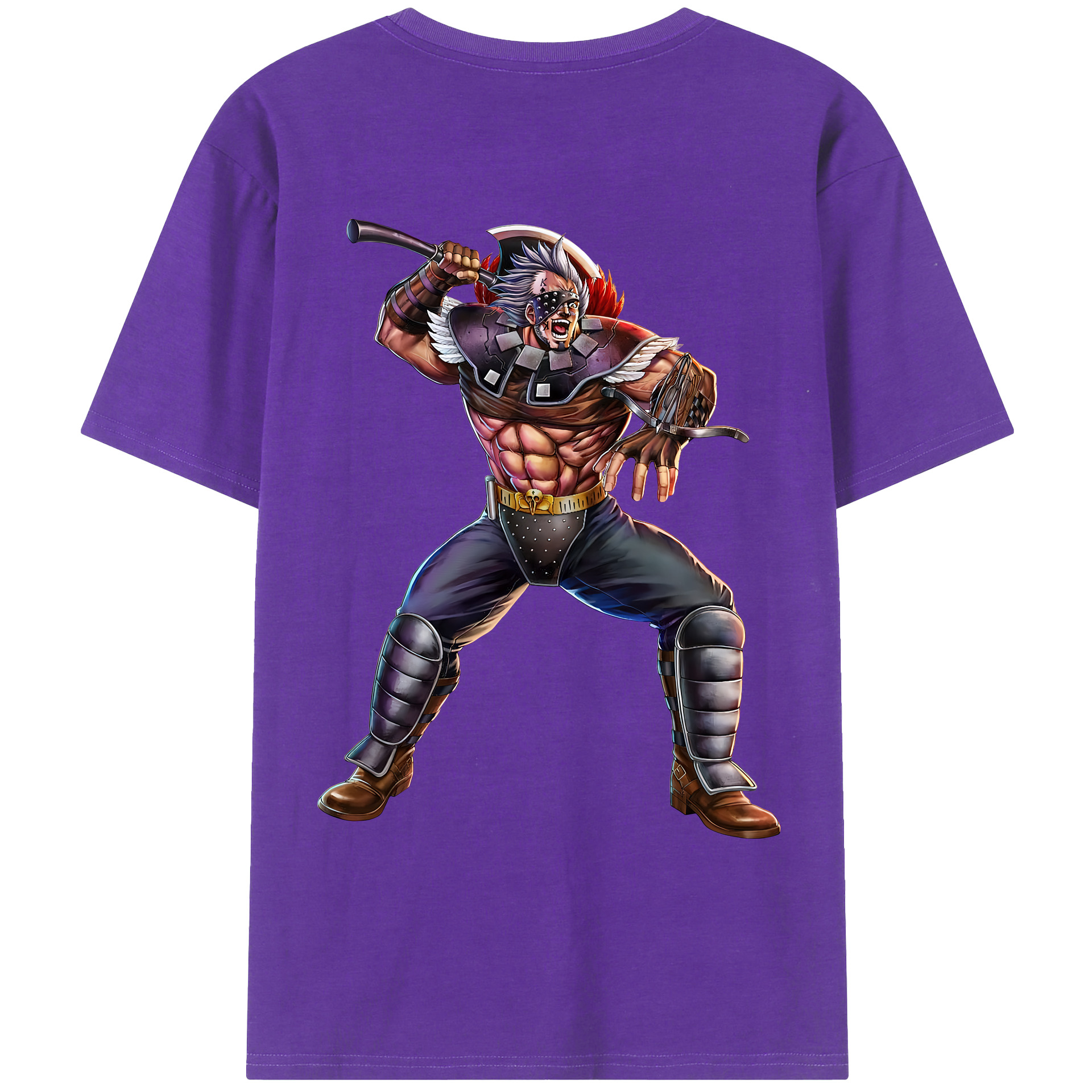 （画像用） 北斗の拳 Fist of the North Star 綿100％ メンズ半袖Tシャツ（バックプリント） 通気性