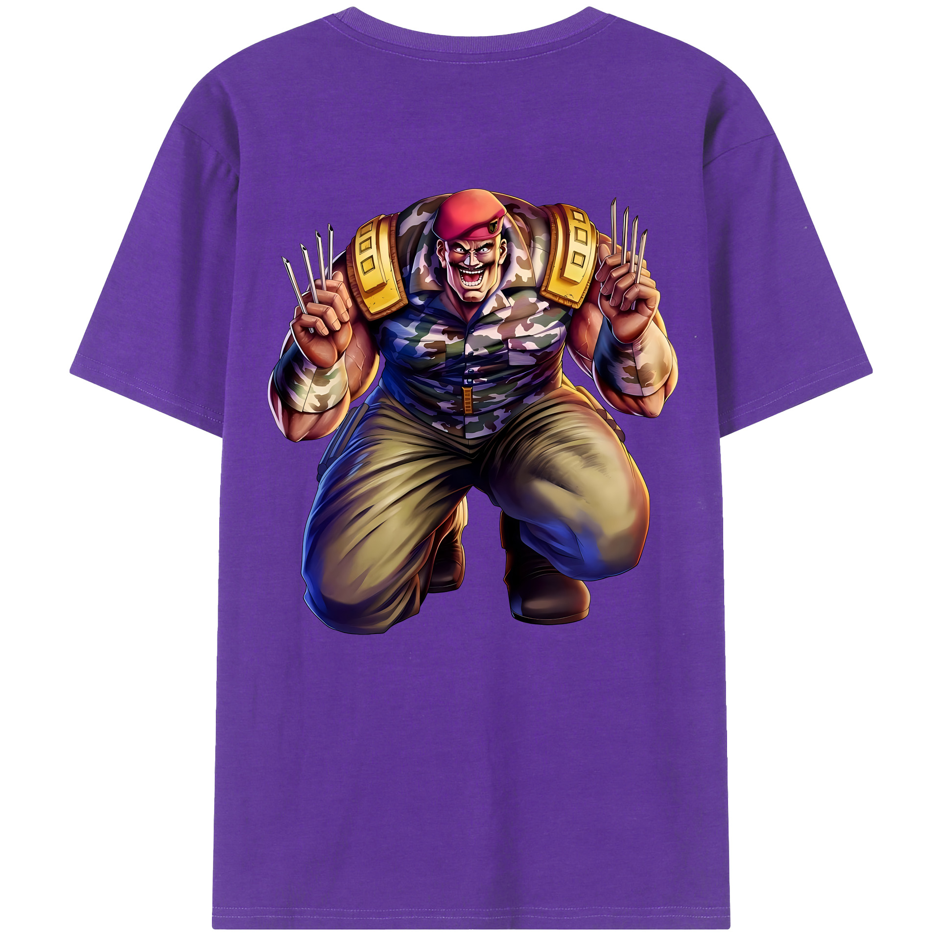 （画像用） 北斗の拳 Fist of the North Star 綿100％ メンズ半袖Tシャツ（バックプリント） 通気性