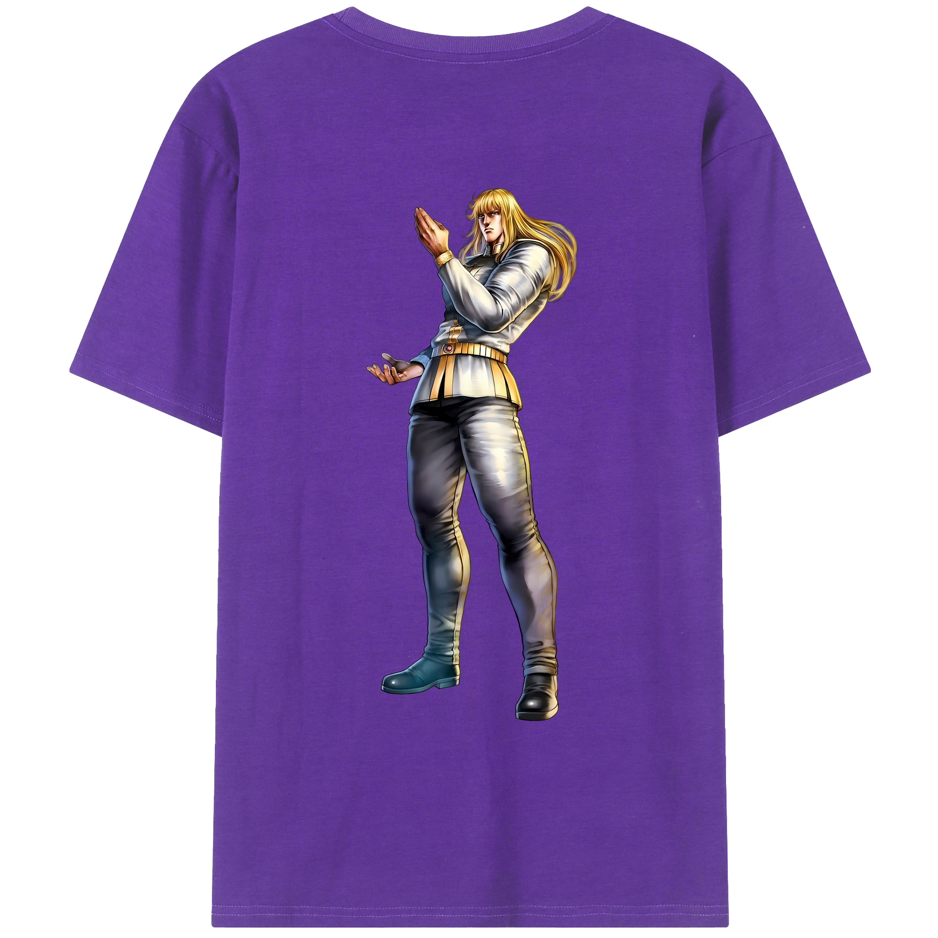 （画像用） 北斗の拳 Fist of the North Star 綿100％ メンズ半袖Tシャツ（バックプリント） 通気性