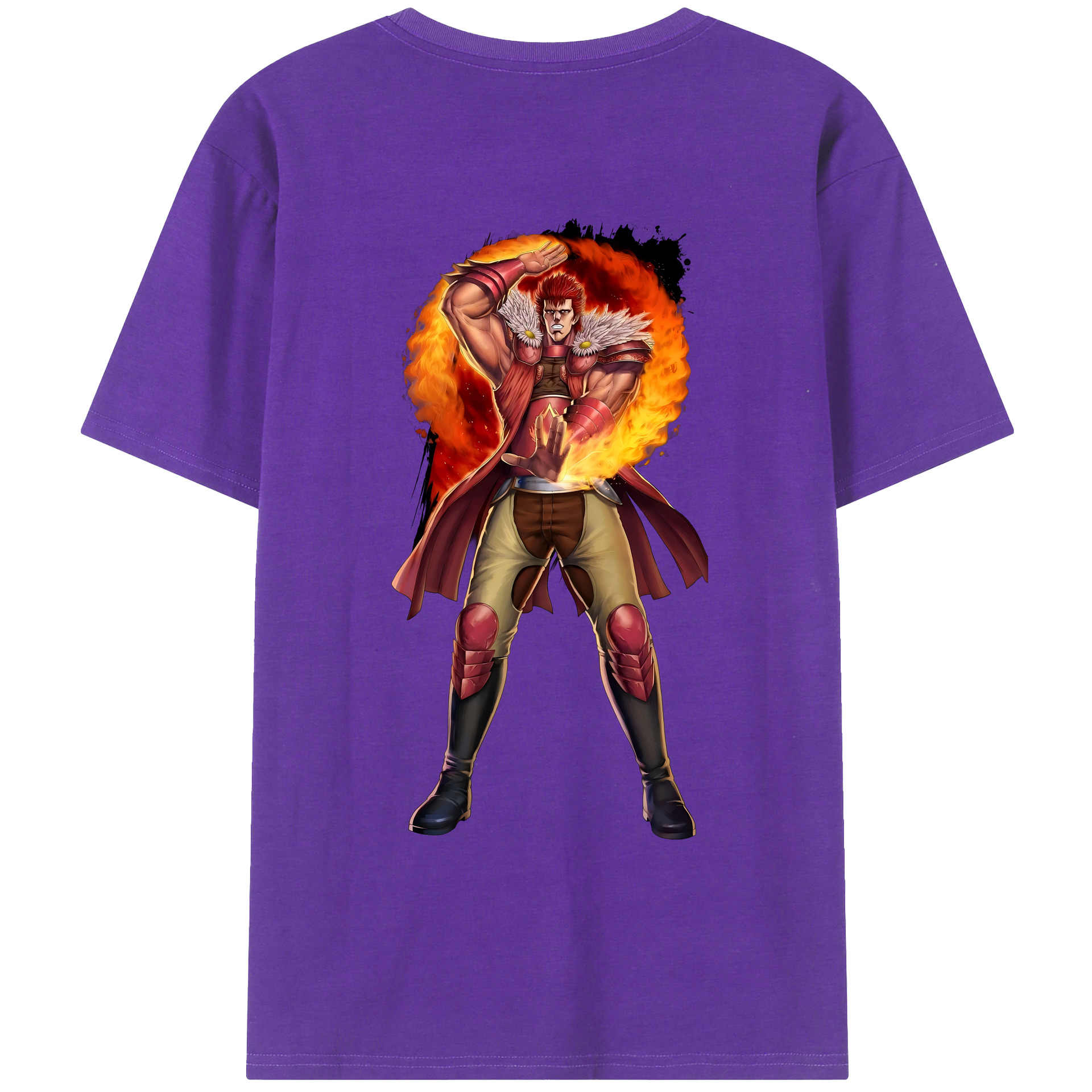 （画像用） 北斗の拳 Fist of the North Star 綿100％ メンズ半袖Tシャツ（バックプリント） 通気性