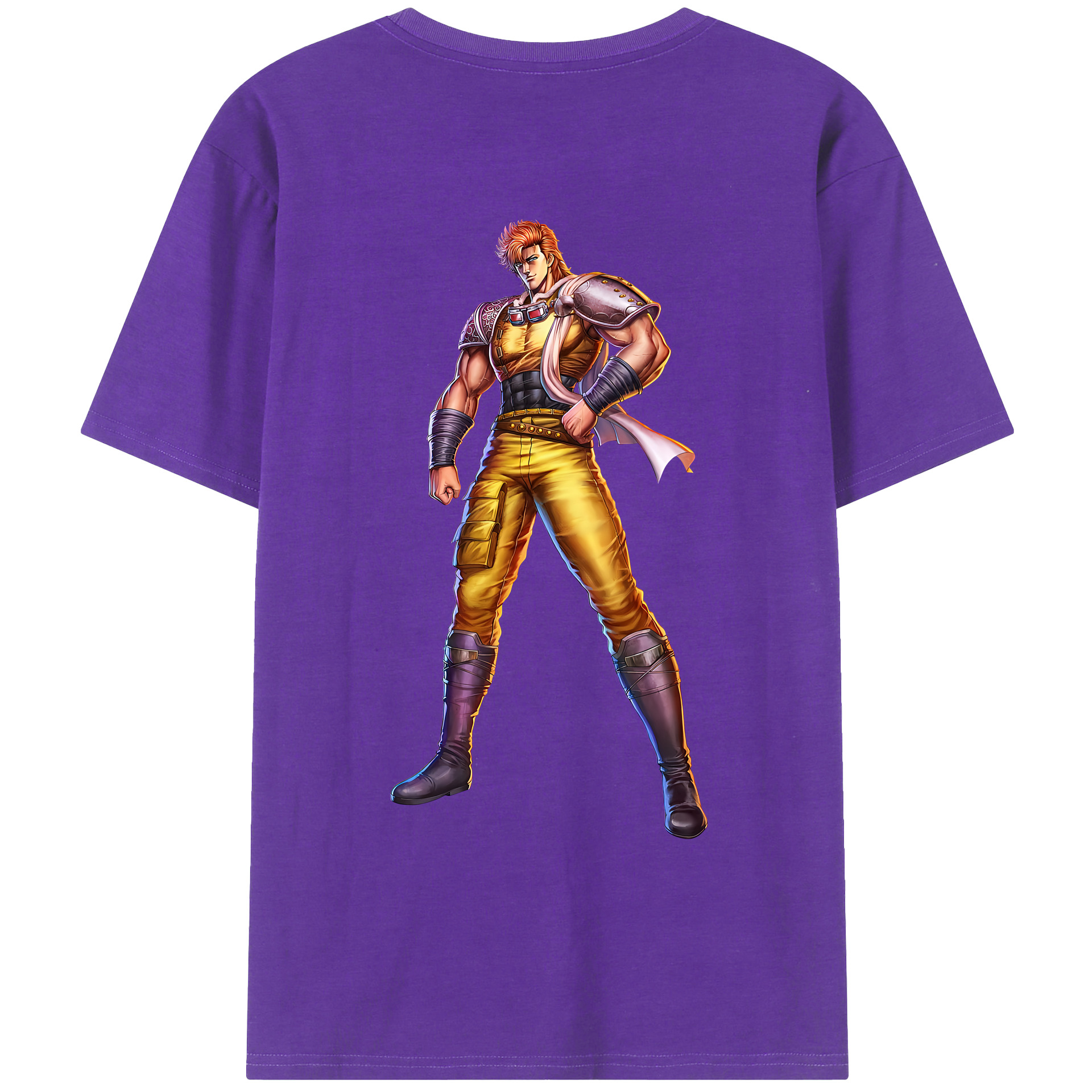 （画像用） 北斗の拳 Fist of the North Star 綿100％ メンズ半袖Tシャツ（バックプリント） 通気性