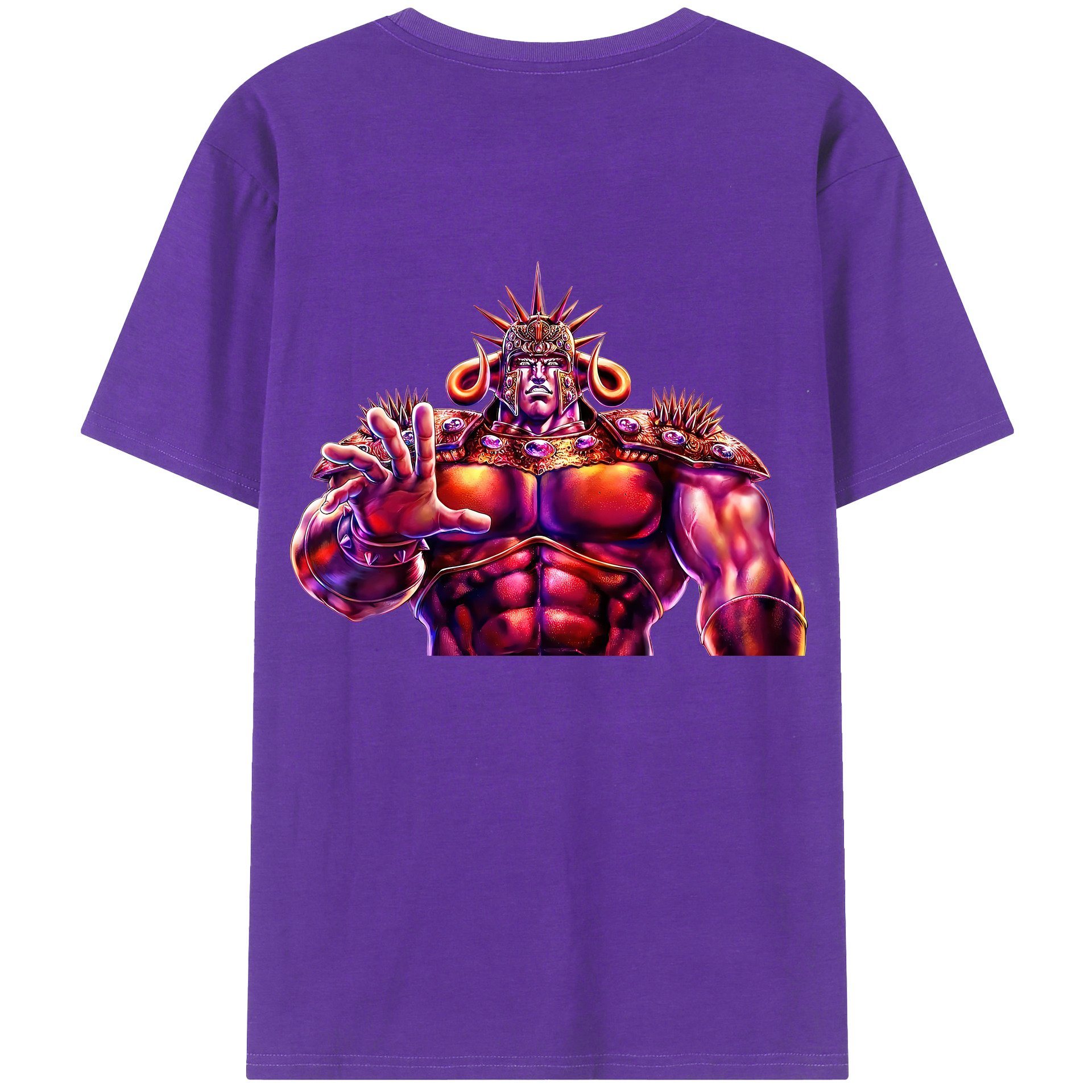 （画像用） 北斗の拳 Fist of the North Star 綿100％ メンズ半袖Tシャツ（バックプリント） 通気性