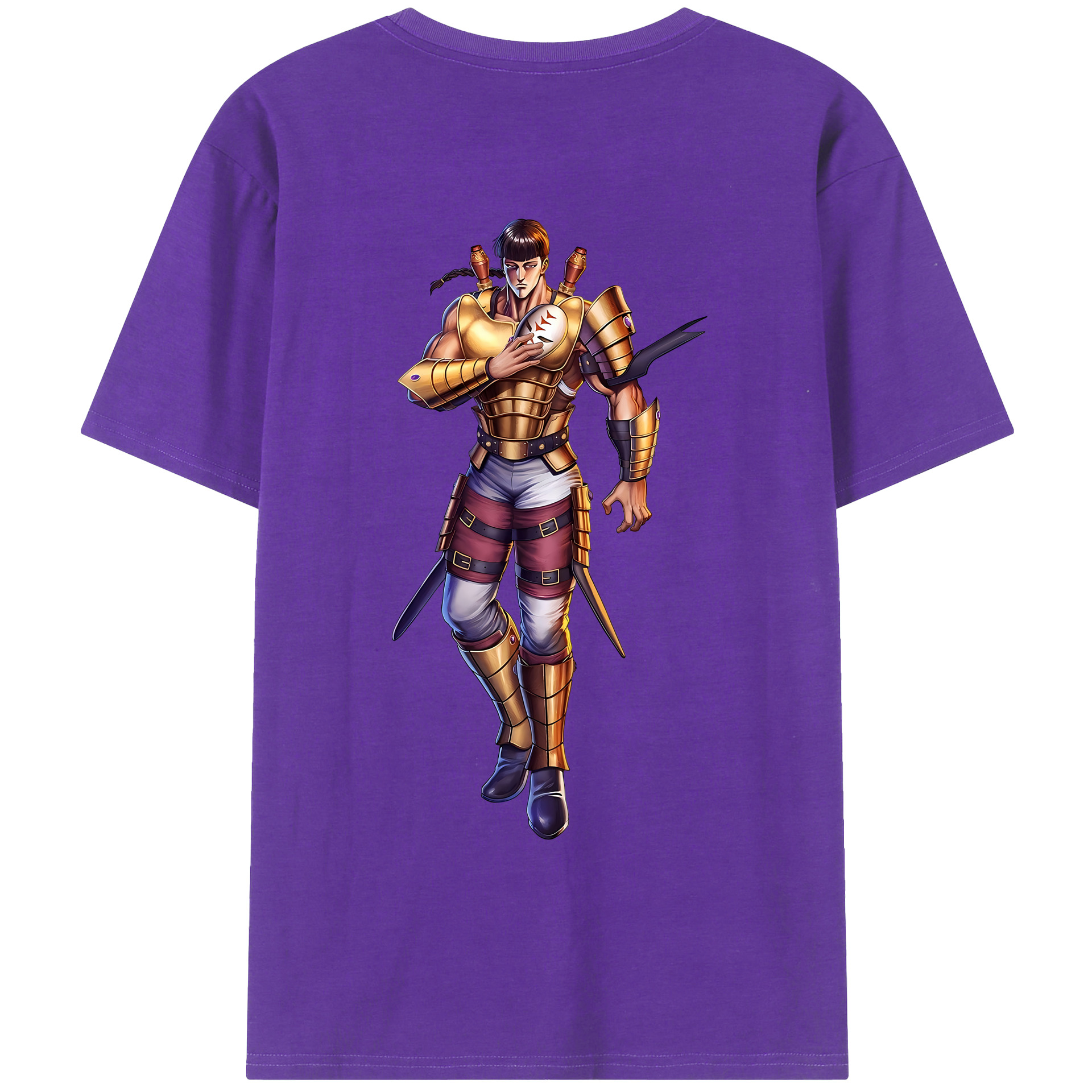 （画像用） 北斗の拳 Fist of the North Star 綿100％ メンズ半袖Tシャツ（バックプリント） 通気性