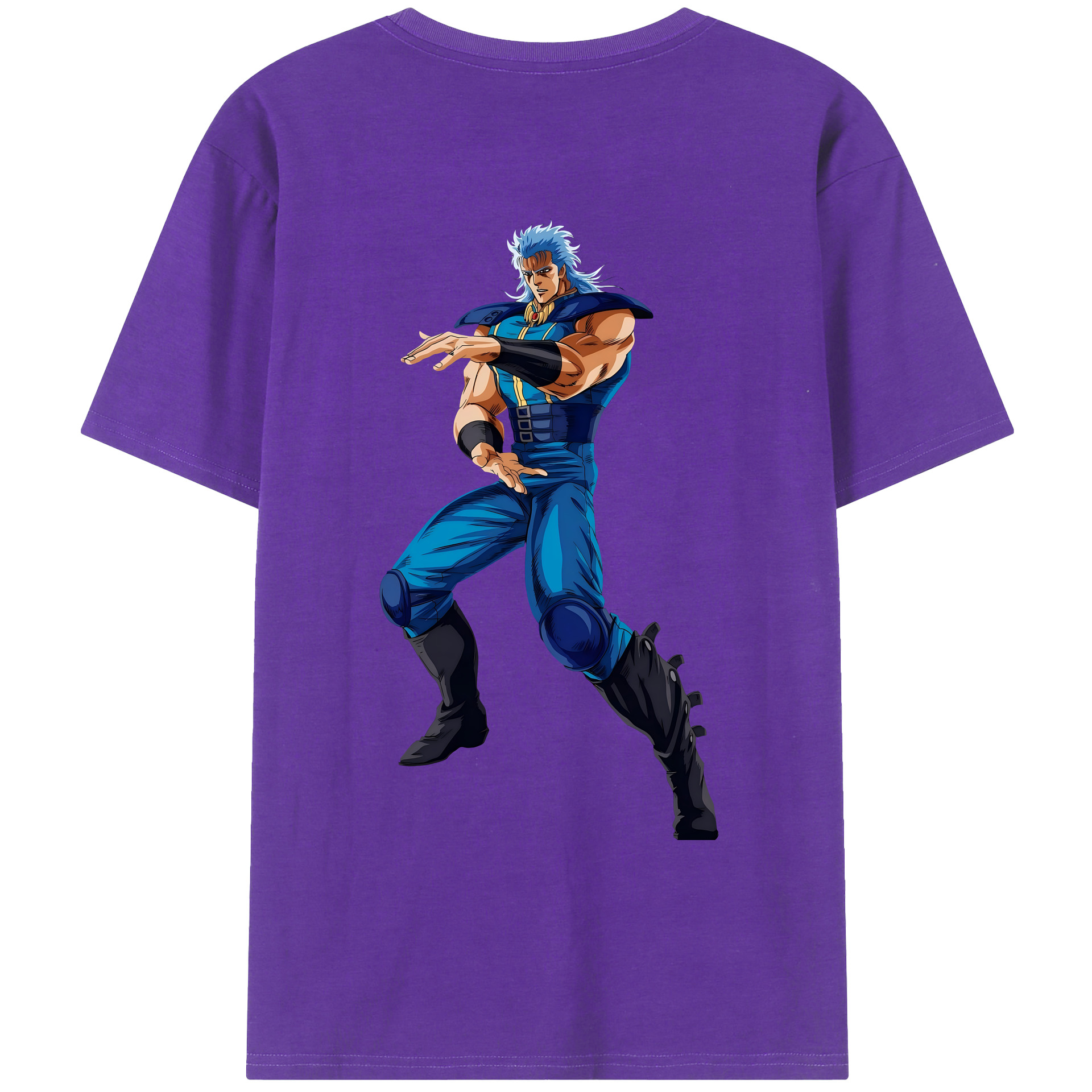 （画像用） 北斗の拳 Fist of the North Star 綿100％ メンズ半袖Tシャツ（バックプリント） 通気性
