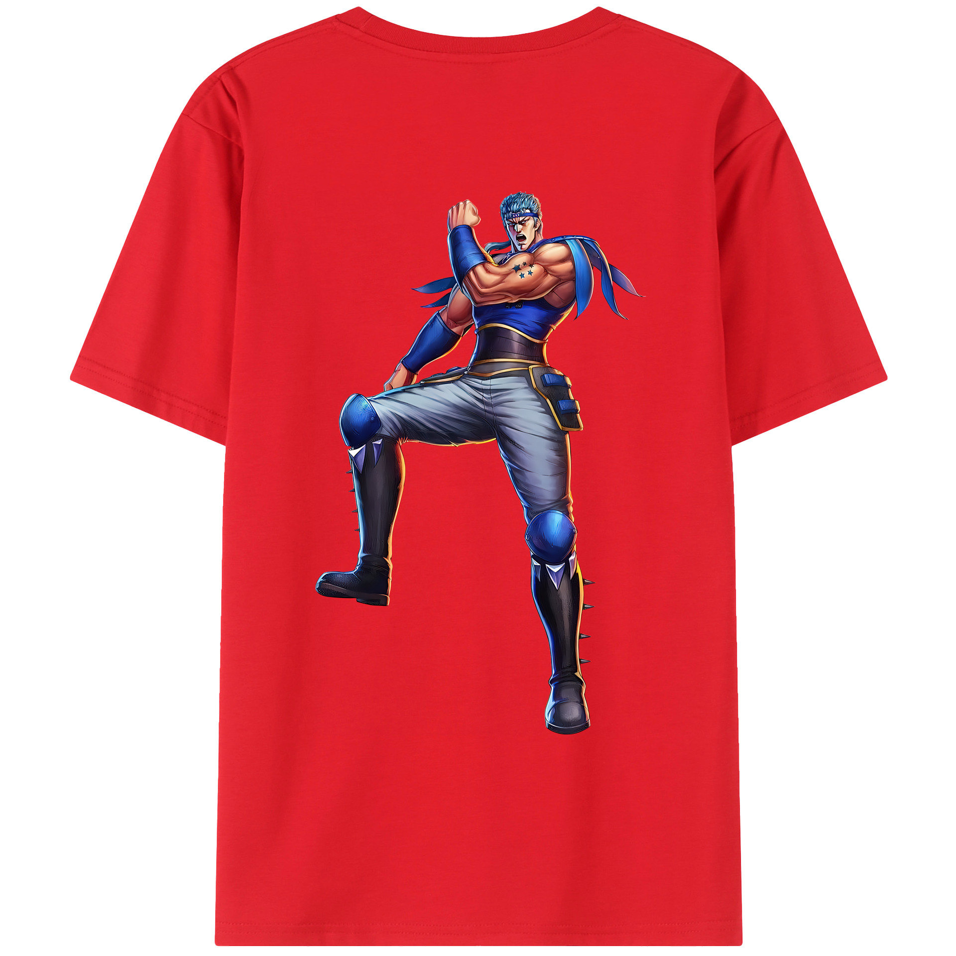（画像用） 北斗の拳 Fist of the North Star 綿100％ メンズ半袖Tシャツ（バックプリント） 通気性