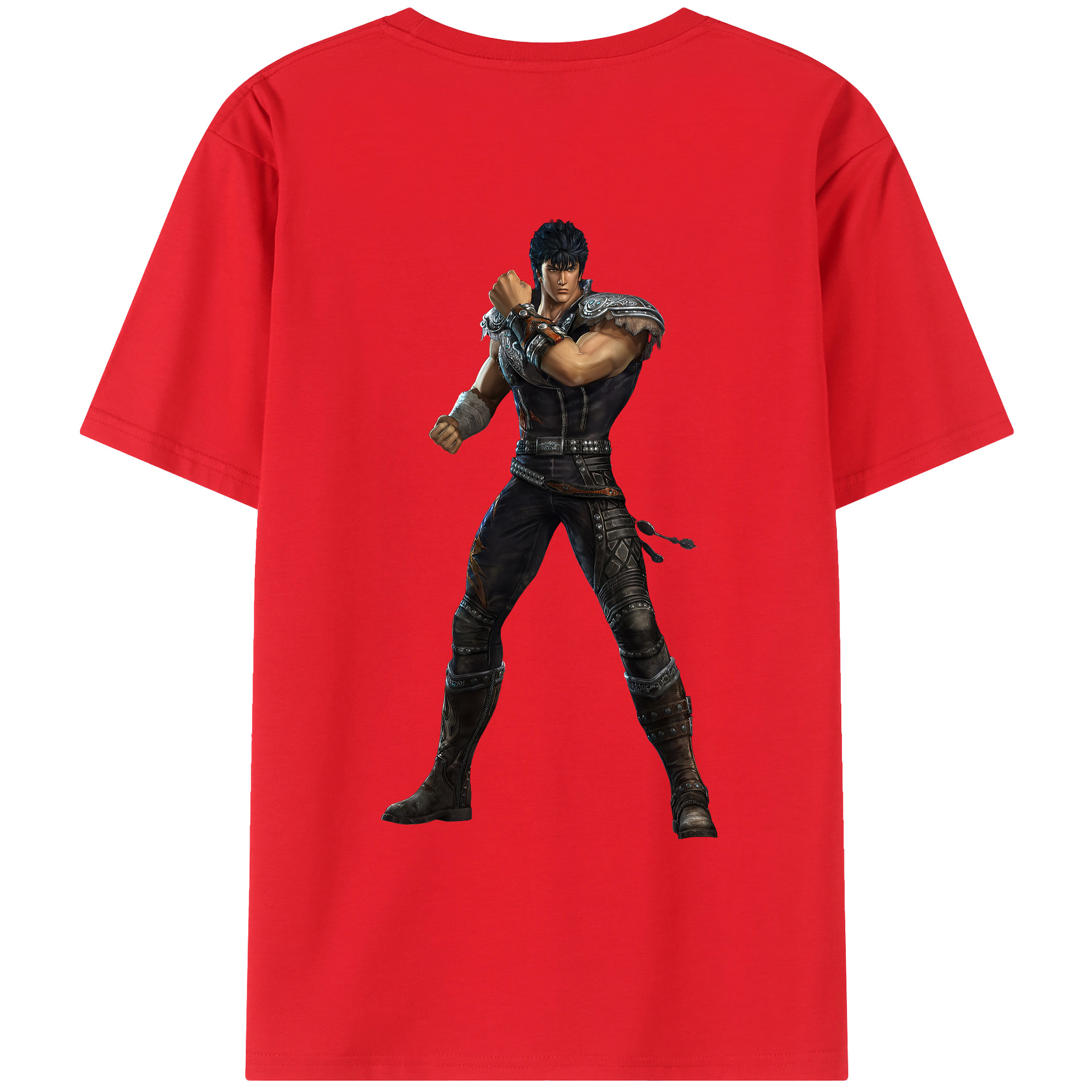 （画像用） 北斗の拳 Fist of the North Star 綿100％ メンズ半袖Tシャツ（バックプリント） 通気性