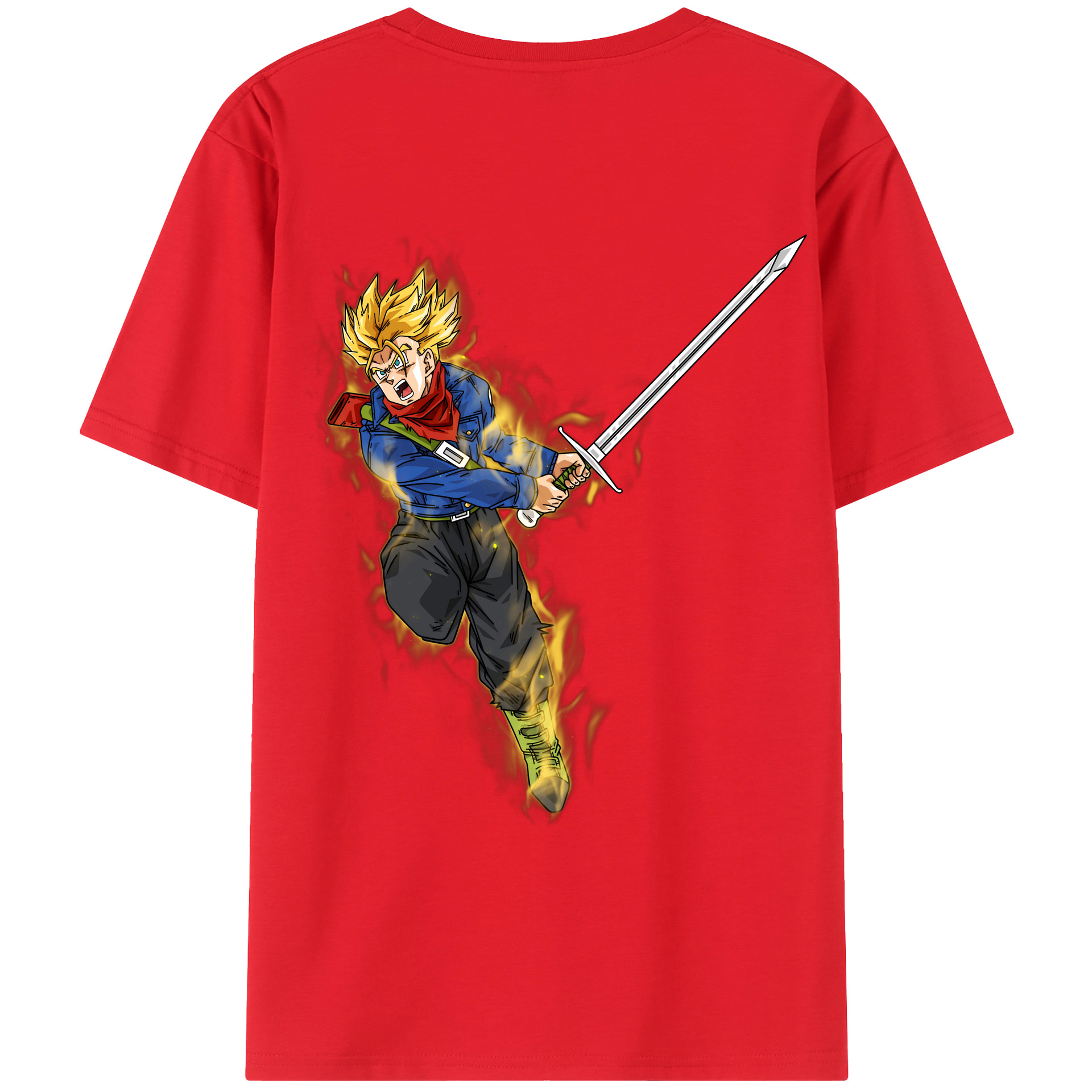 （画像用） 北斗の拳 Fist of the North Star 綿100％ メンズ半袖Tシャツ（バックプリント） 通気性