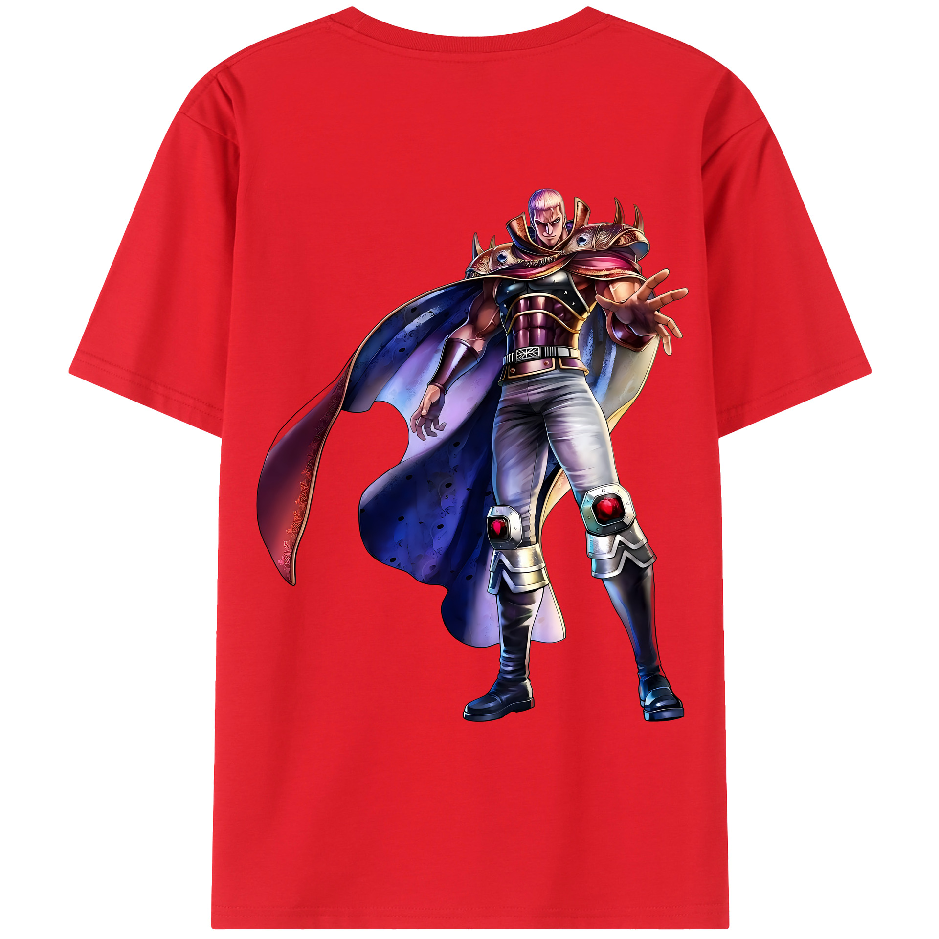 （画像用） 北斗の拳 Fist of the North Star 綿100％ メンズ半袖Tシャツ（バックプリント） 通気性