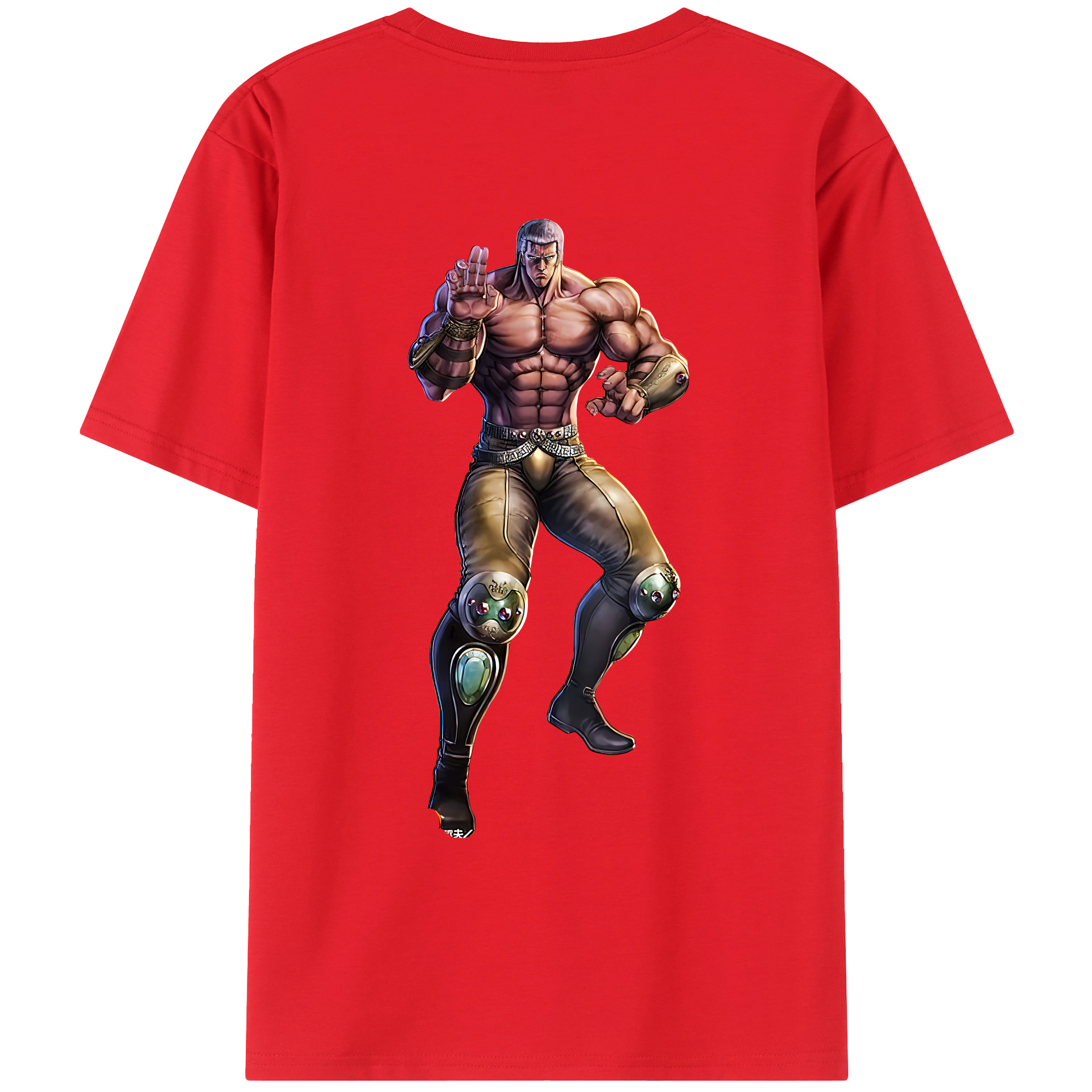 （画像用） 北斗の拳 Fist of the North Star 綿100％ メンズ半袖Tシャツ（バックプリント） 通気性