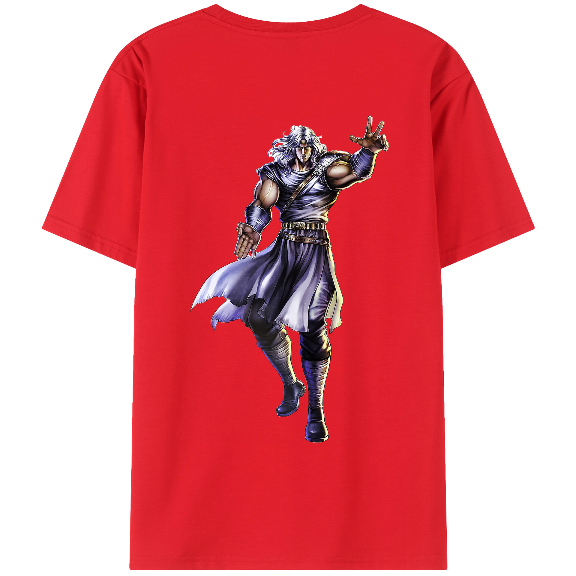 （画像用） 北斗の拳 Fist of the North Star 綿100％ メンズ半袖Tシャツ（バックプリント） 通気性