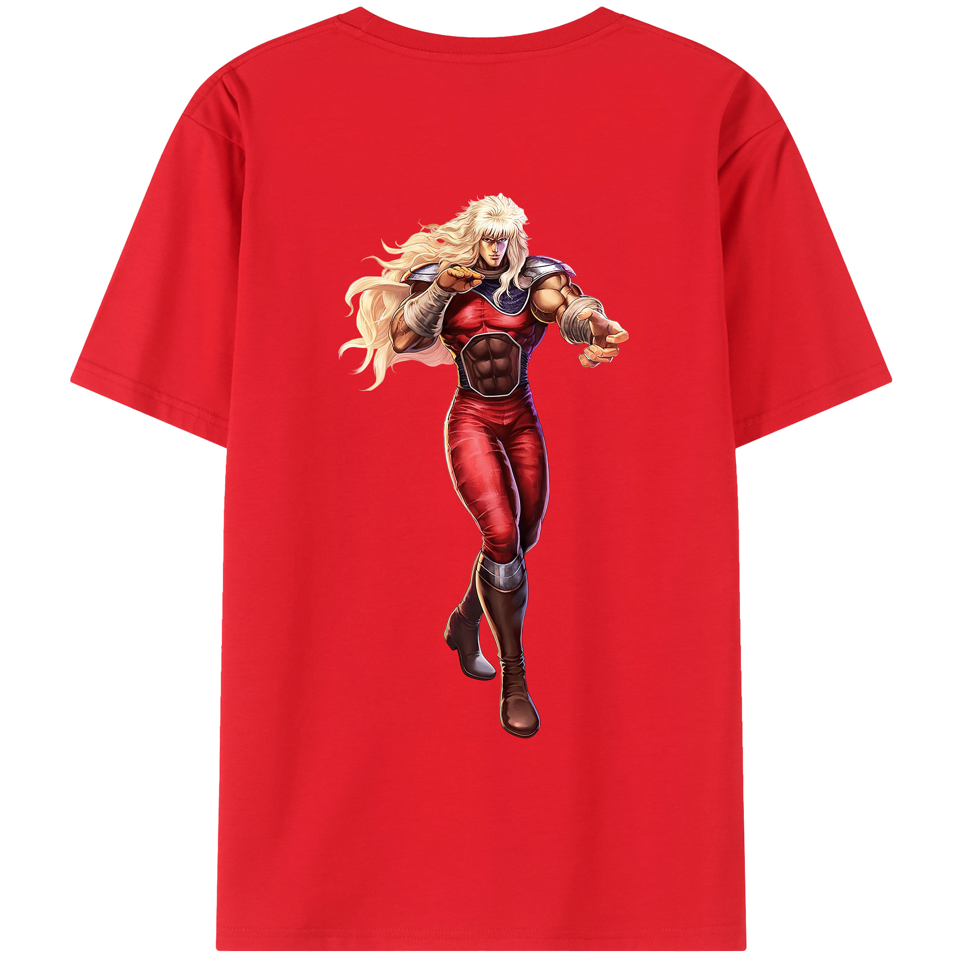 （画像用） 北斗の拳 Fist of the North Star 綿100％ メンズ半袖Tシャツ（バックプリント） 通気性