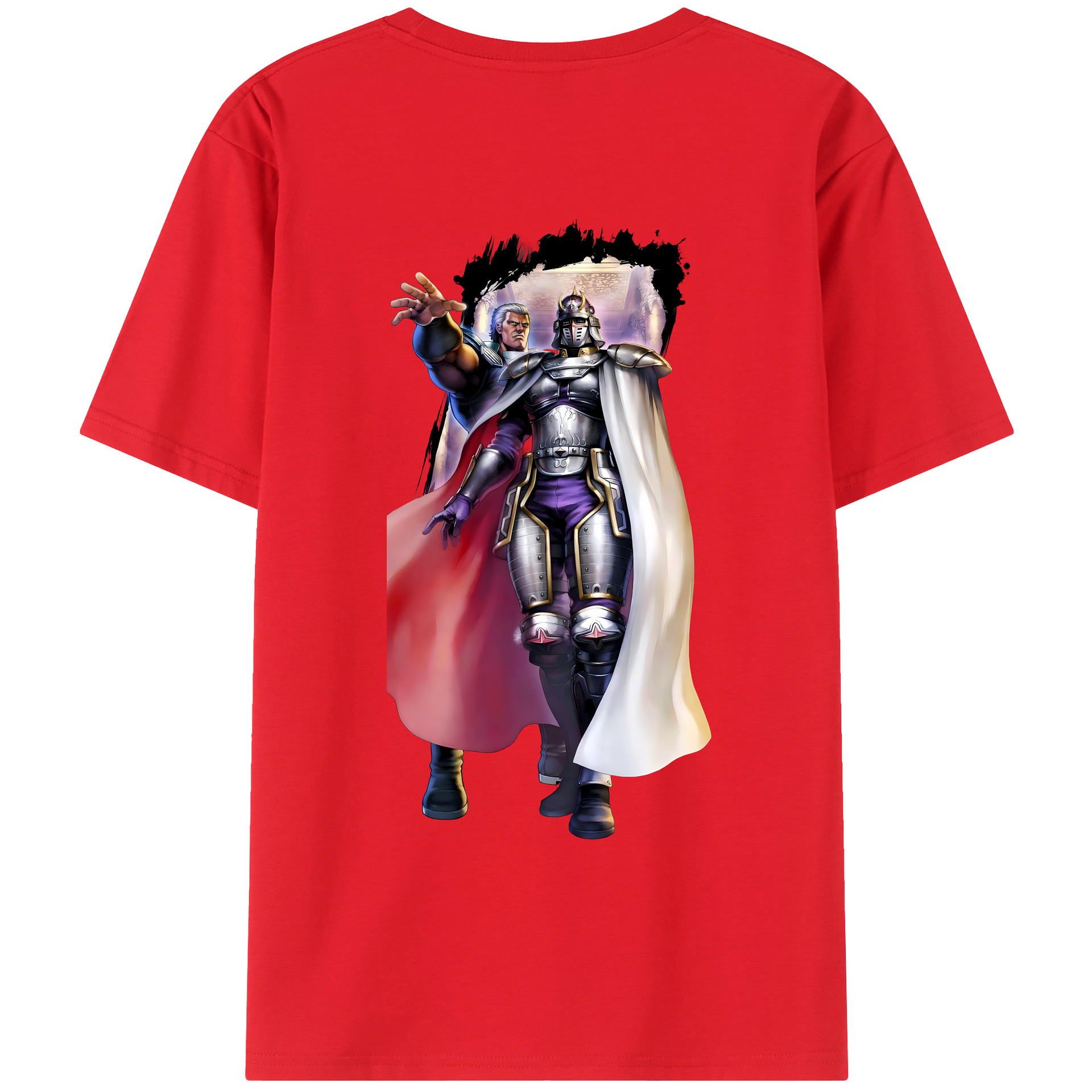 （画像用） 北斗の拳 Fist of the North Star 綿100％ メンズ半袖Tシャツ（バックプリント） 通気性