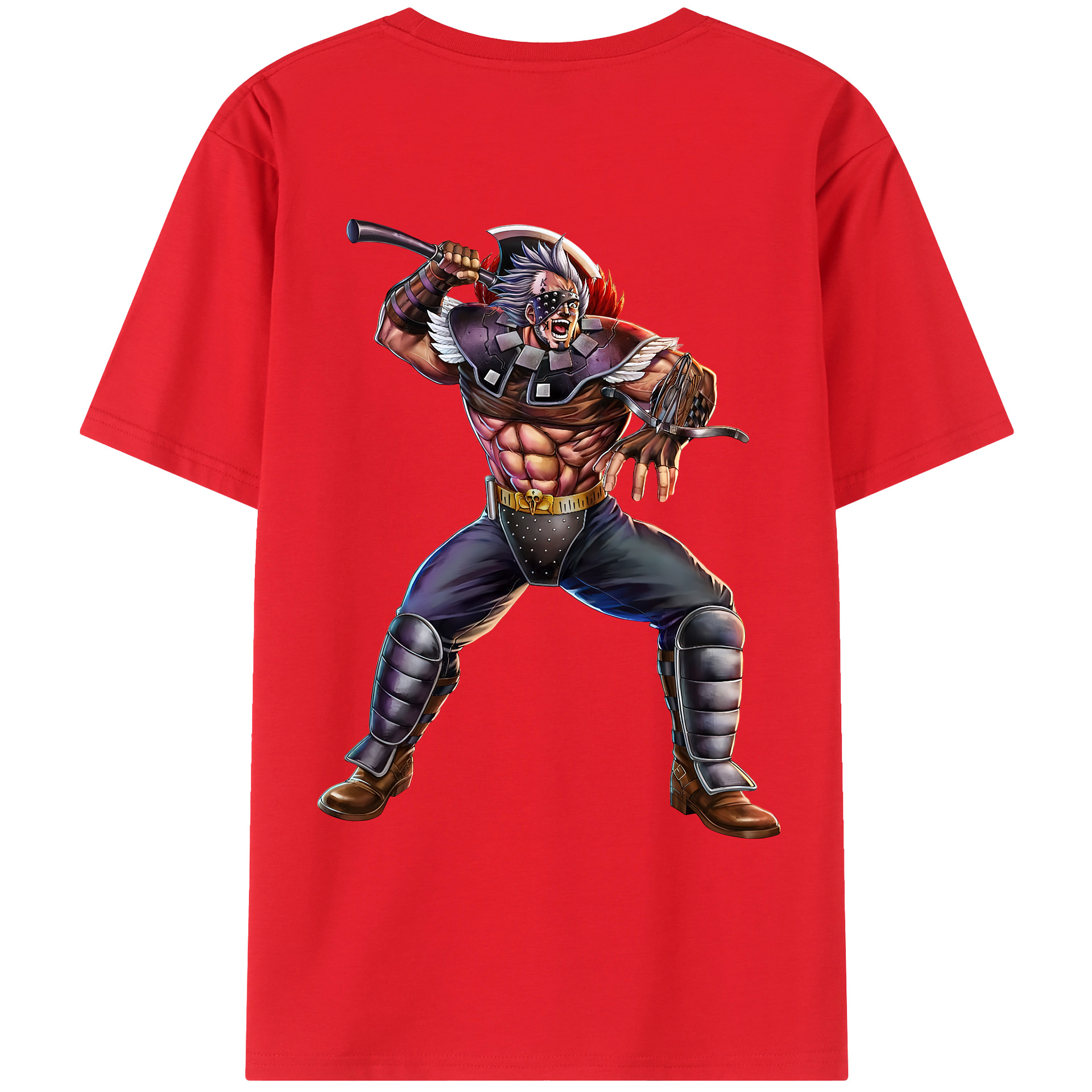 （画像用） 北斗の拳 Fist of the North Star 綿100％ メンズ半袖Tシャツ（バックプリント） 通気性