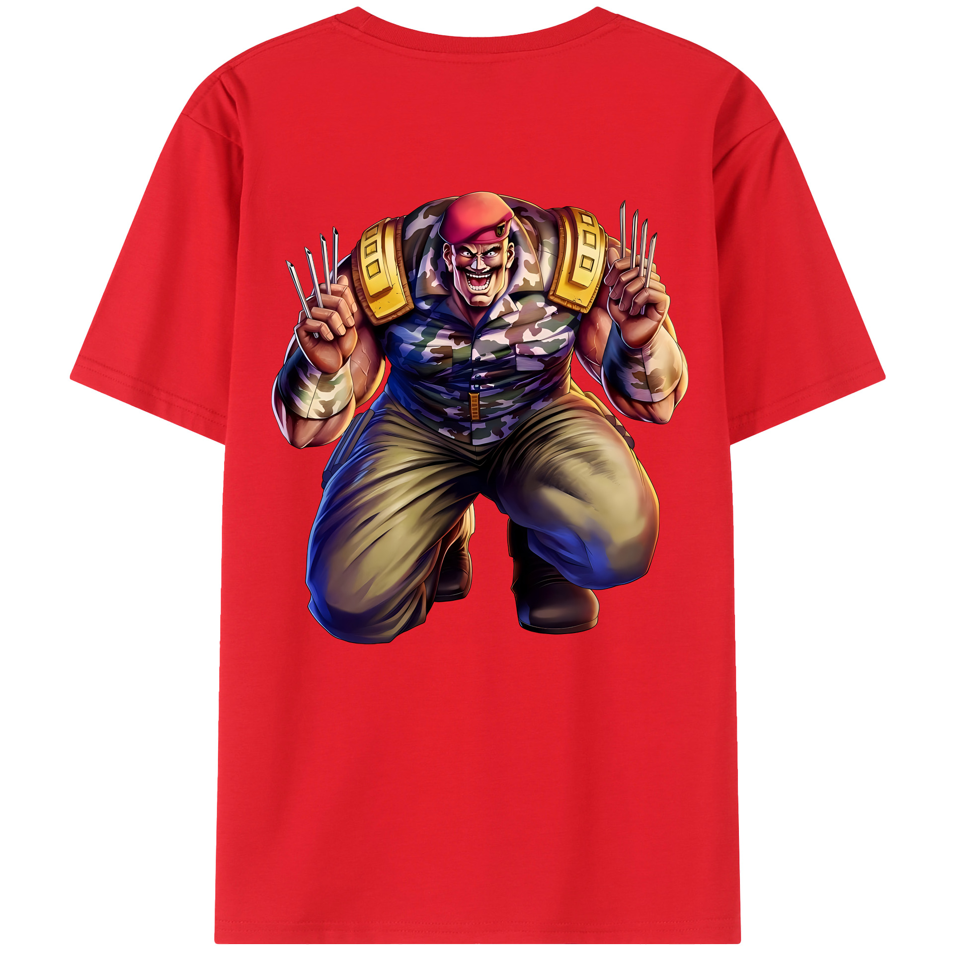 （画像用） 北斗の拳 Fist of the North Star 綿100％ メンズ半袖Tシャツ（バックプリント） 通気性