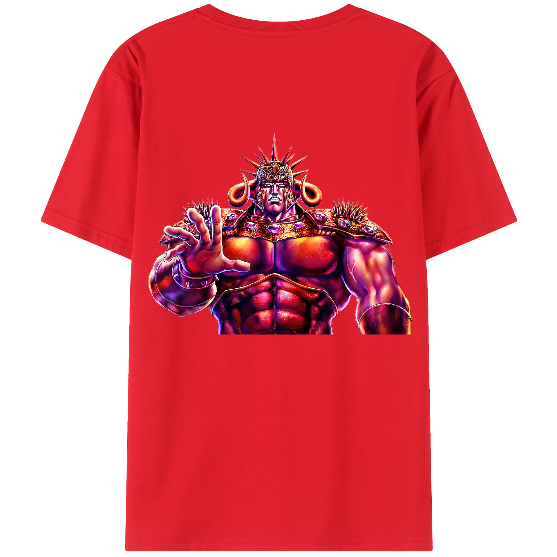 （画像用） 北斗の拳 Fist of the North Star 綿100％ メンズ半袖Tシャツ（バックプリント） 通気性