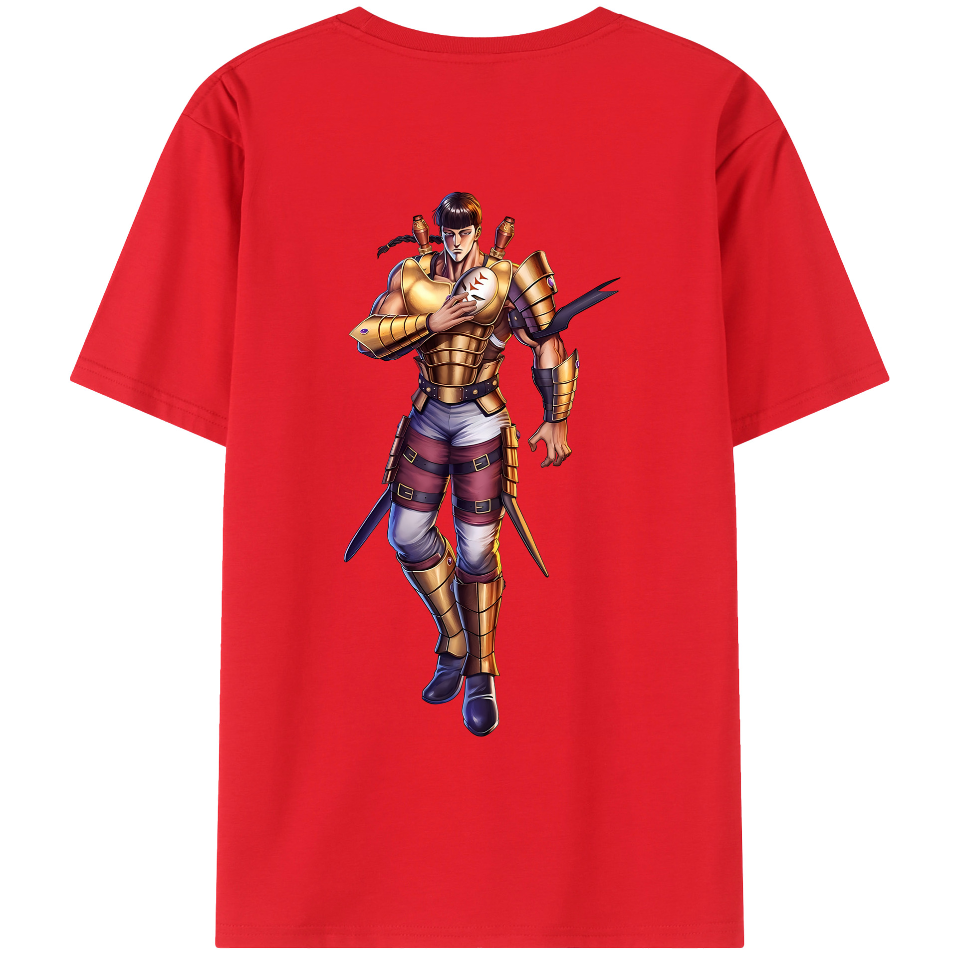 （画像用） 北斗の拳 Fist of the North Star 綿100％ メンズ半袖Tシャツ（バックプリント） 通気性