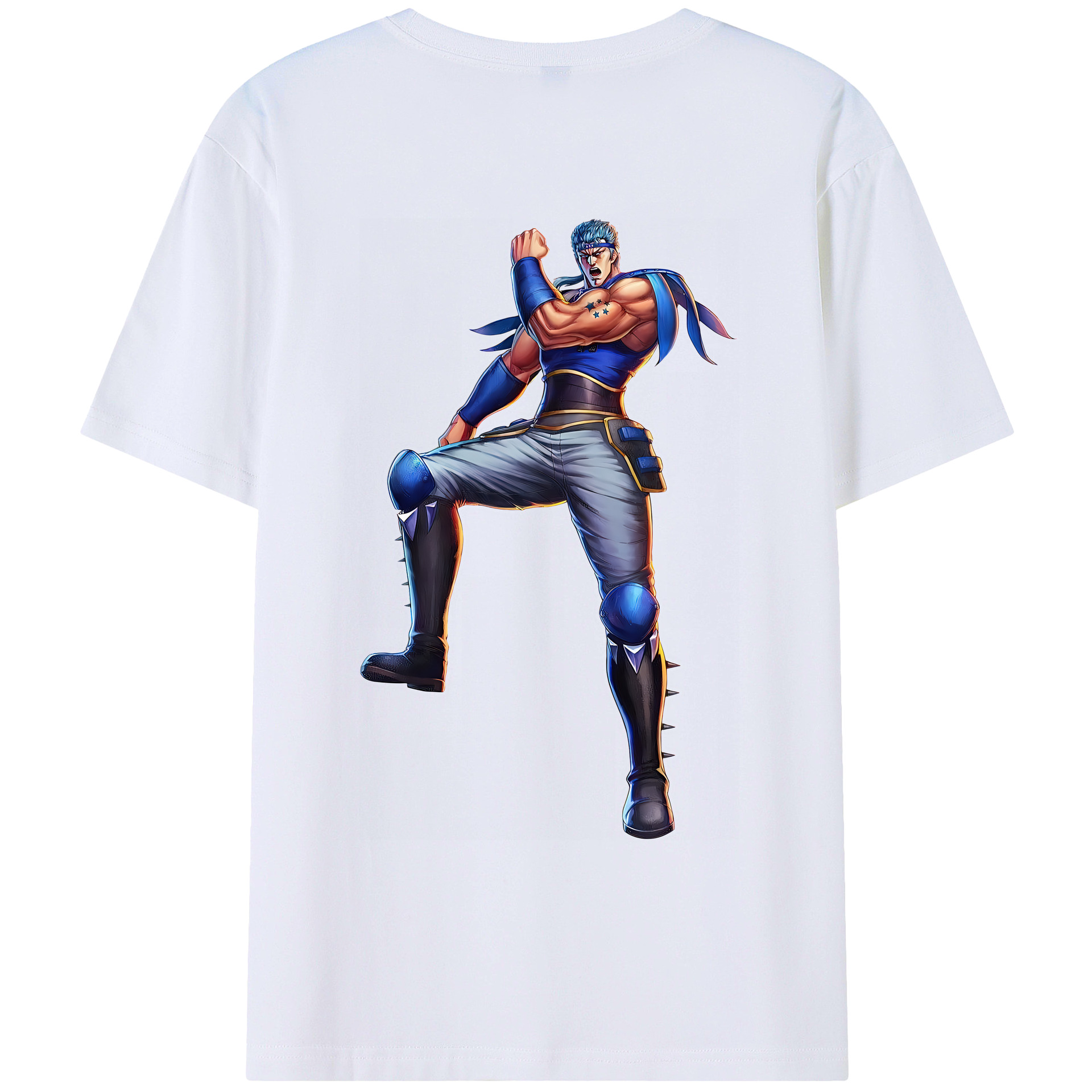 （画像用） 北斗の拳 Fist of the North Star 綿100％ メンズ半袖Tシャツ（バックプリント） 通気性