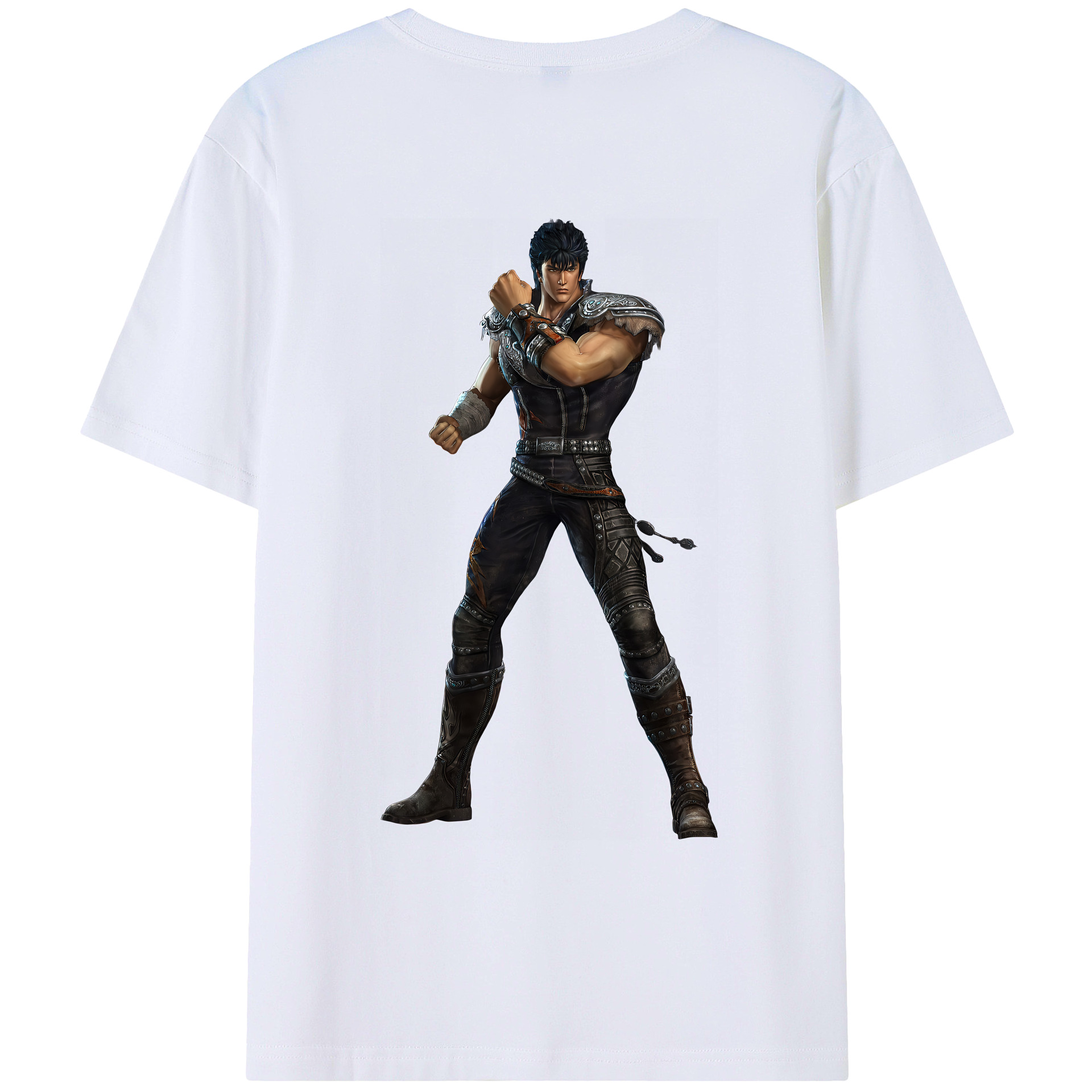 （画像用） 北斗の拳 Fist of the North Star 綿100％ メンズ半袖Tシャツ（バックプリント） 通気性