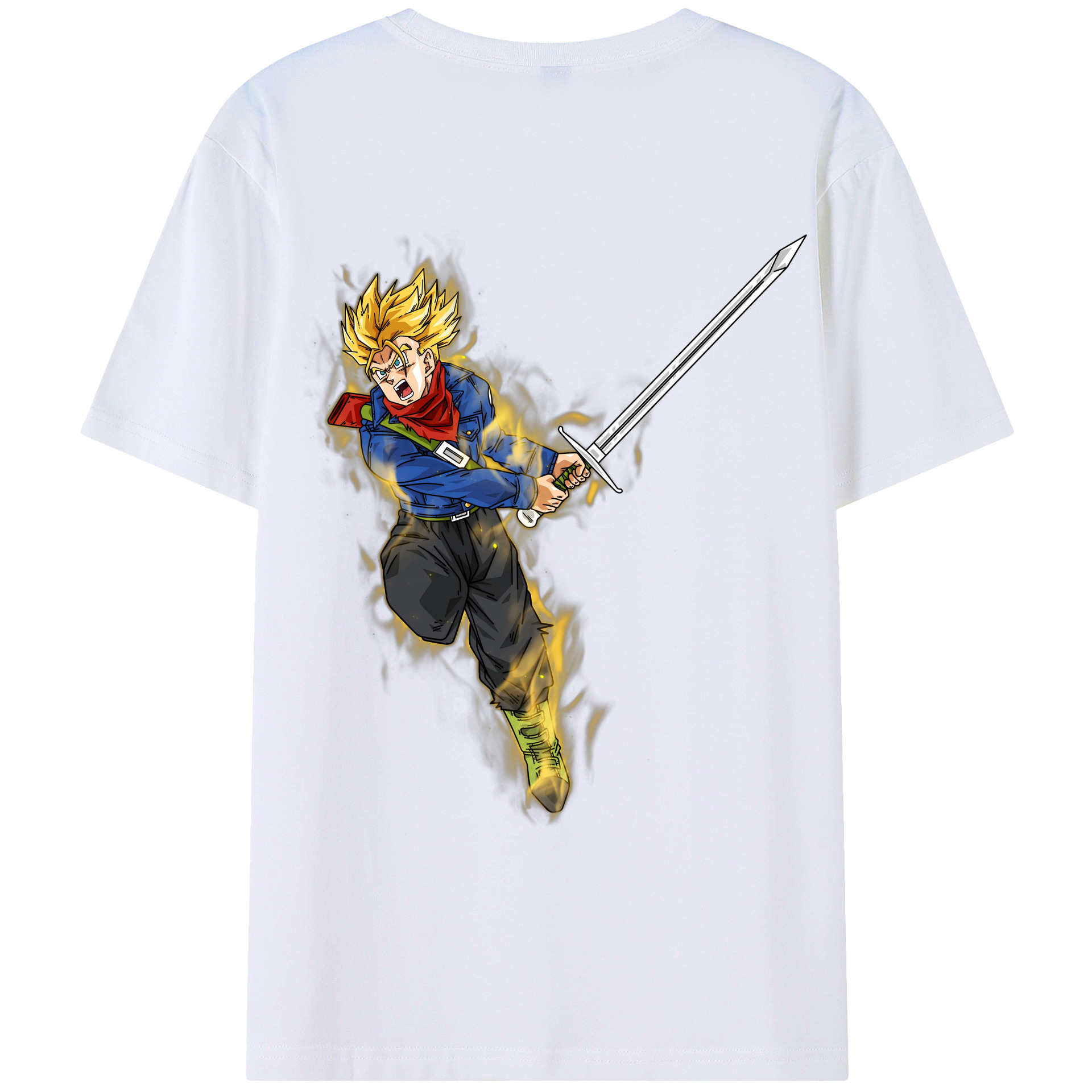 （画像用） 北斗の拳 Fist of the North Star 綿100％ メンズ半袖Tシャツ（バックプリント） 通気性