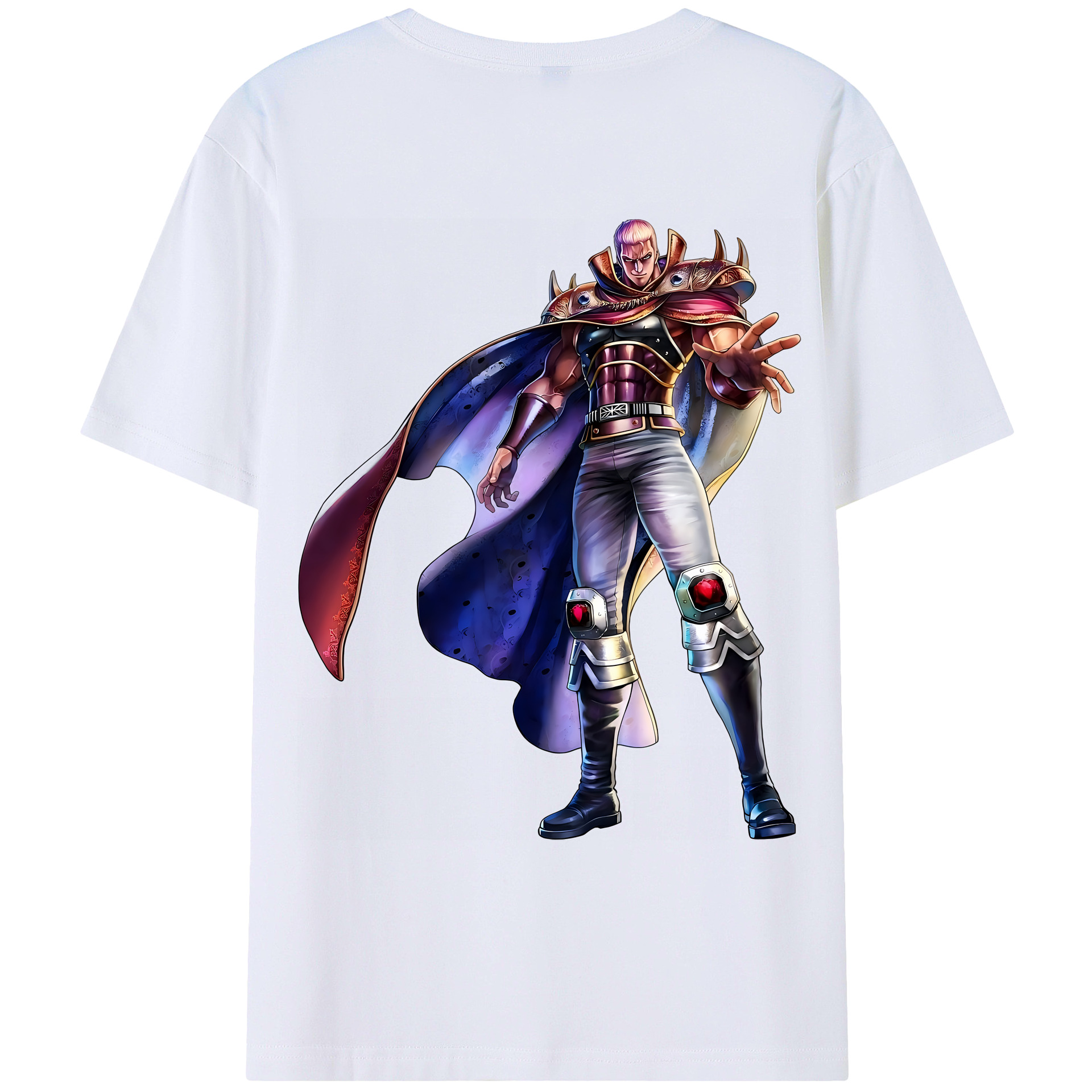 （画像用） 北斗の拳 Fist of the North Star 綿100％ メンズ半袖Tシャツ（バックプリント） 通気性