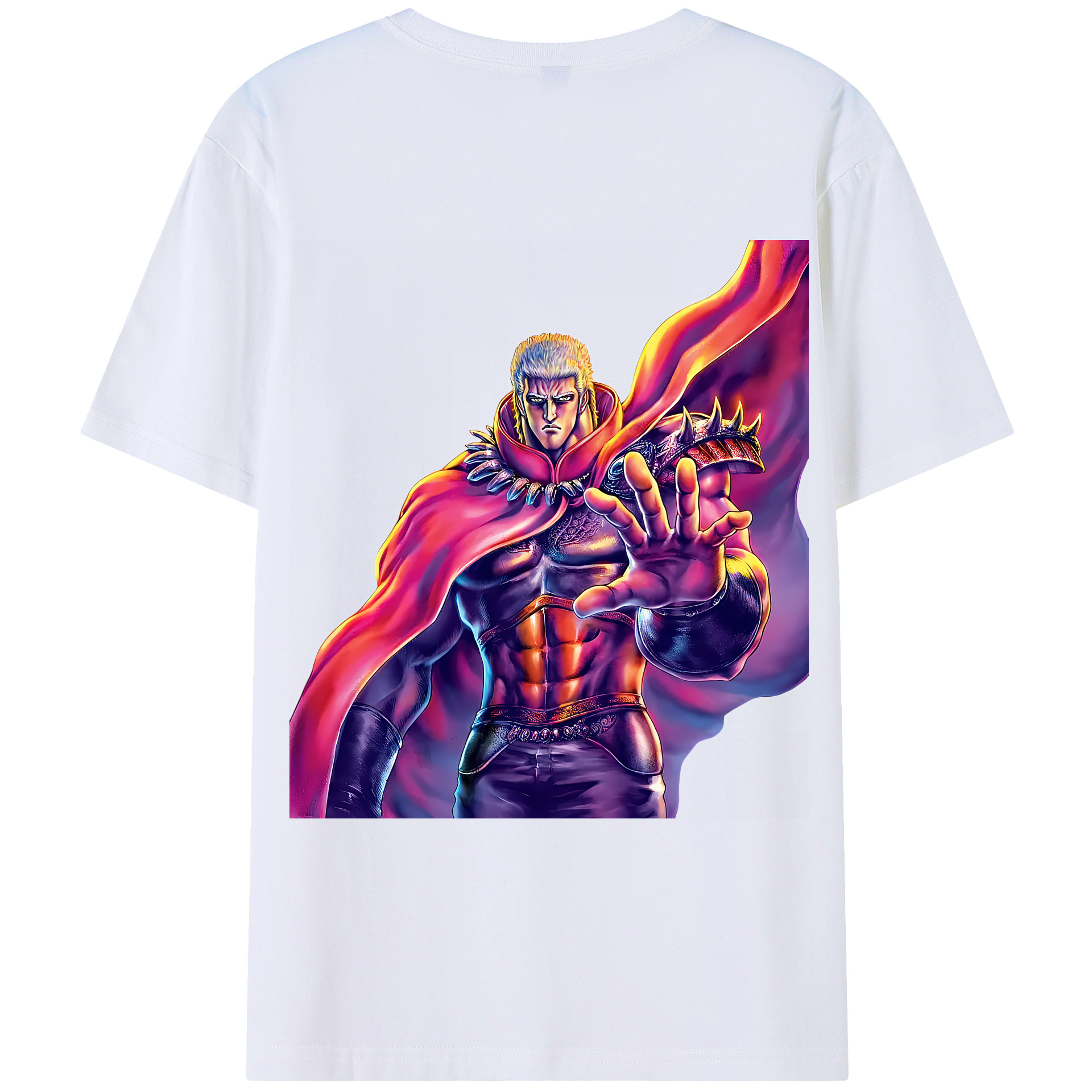 （画像用） 北斗の拳 Fist of the North Star 綿100％ メンズ半袖Tシャツ（バックプリント） 通気性