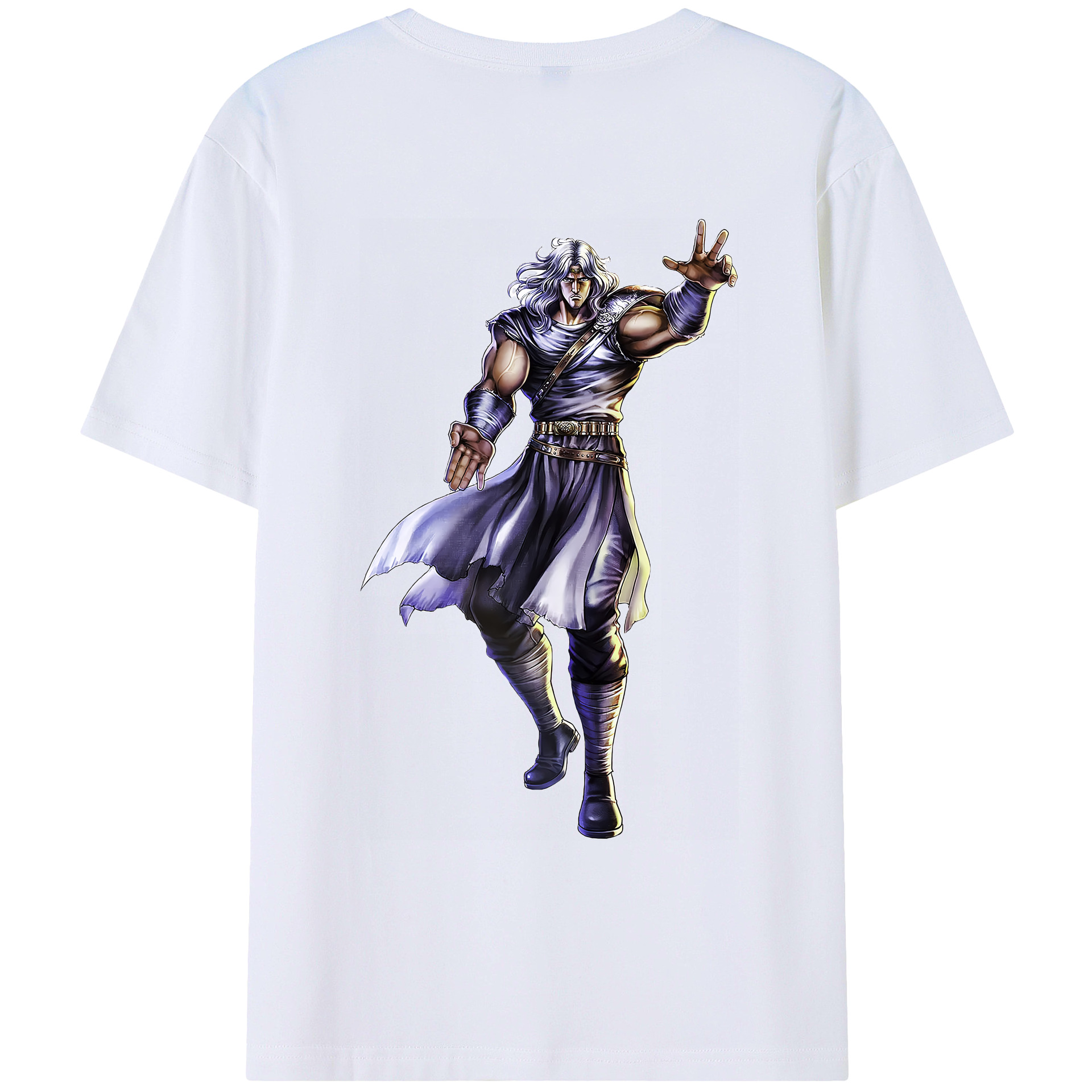 （画像用） 北斗の拳 Fist of the North Star 綿100％ メンズ半袖Tシャツ（バックプリント） 通気性