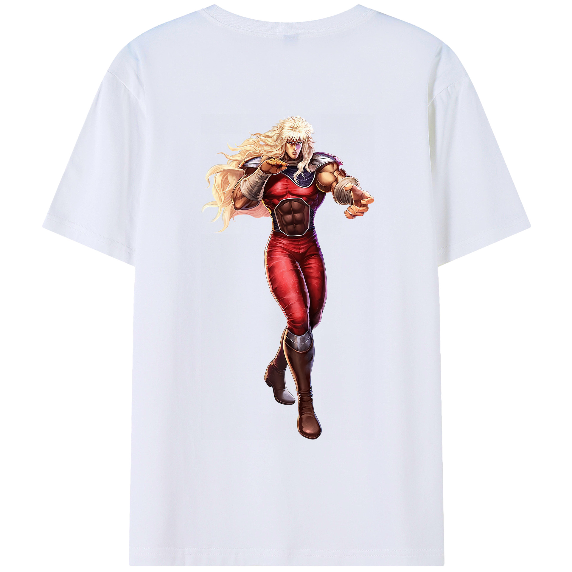 （画像用） 北斗の拳 Fist of the North Star 綿100％ メンズ半袖Tシャツ（バックプリント） 通気性