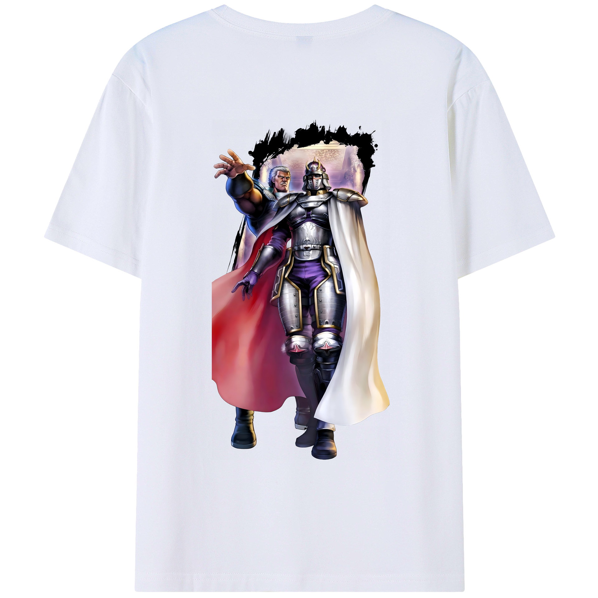 （画像用） 北斗の拳 Fist of the North Star 綿100％ メンズ半袖Tシャツ（バックプリント） 通気性