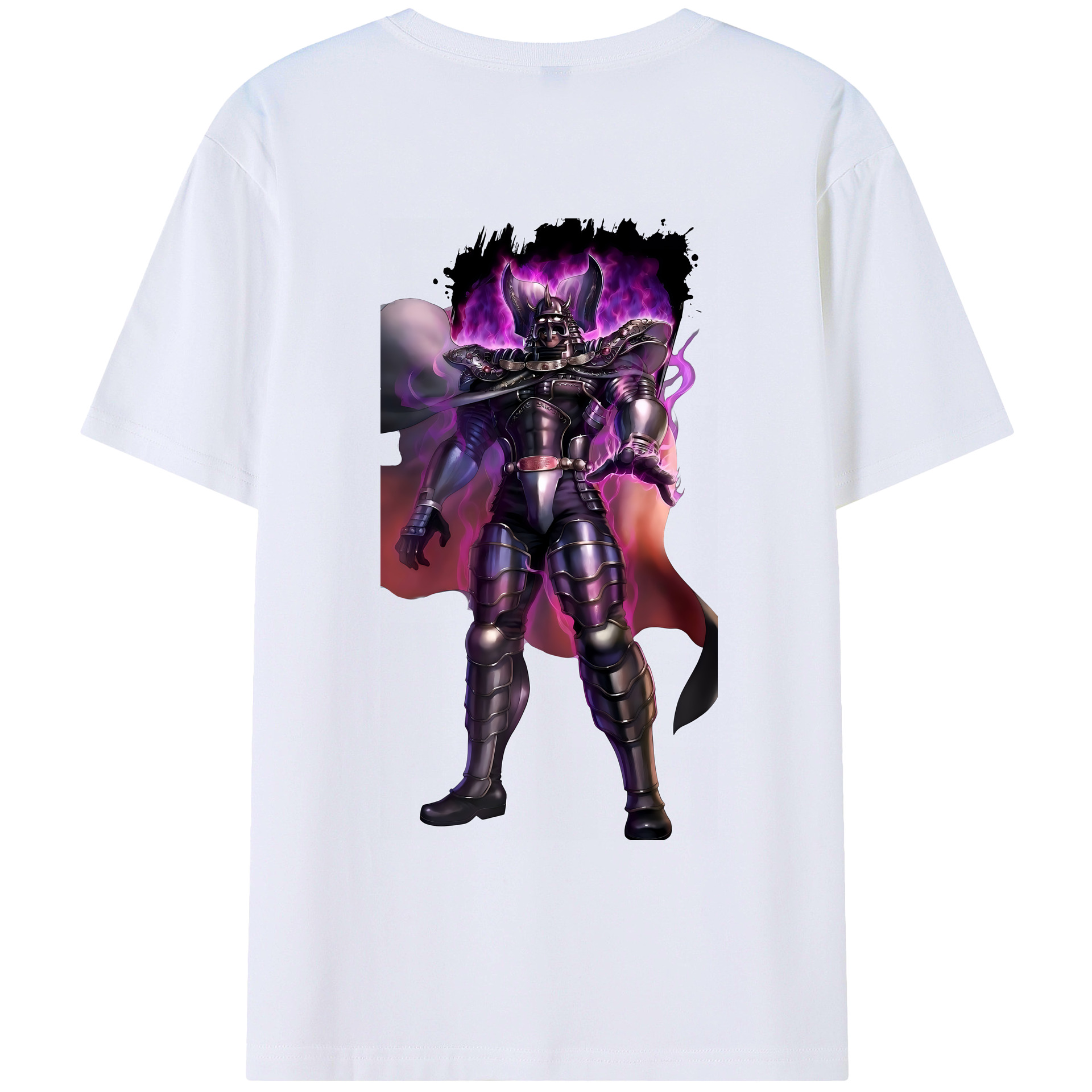 （画像用） 北斗の拳 Fist of the North Star 綿100％ メンズ半袖Tシャツ（バックプリント） 通気性