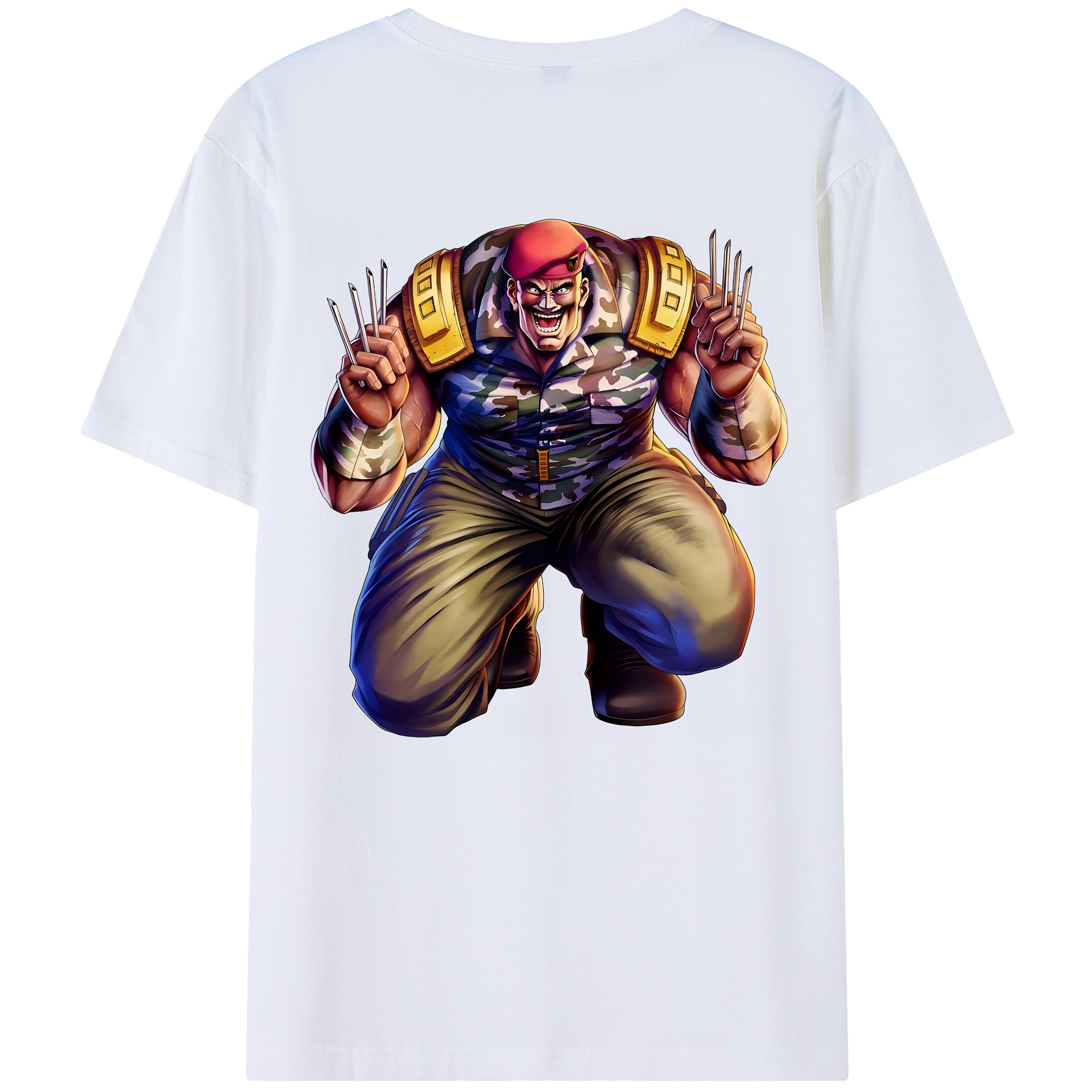 （画像用） 北斗の拳 Fist of the North Star 綿100％ メンズ半袖Tシャツ（バックプリント） 通気性