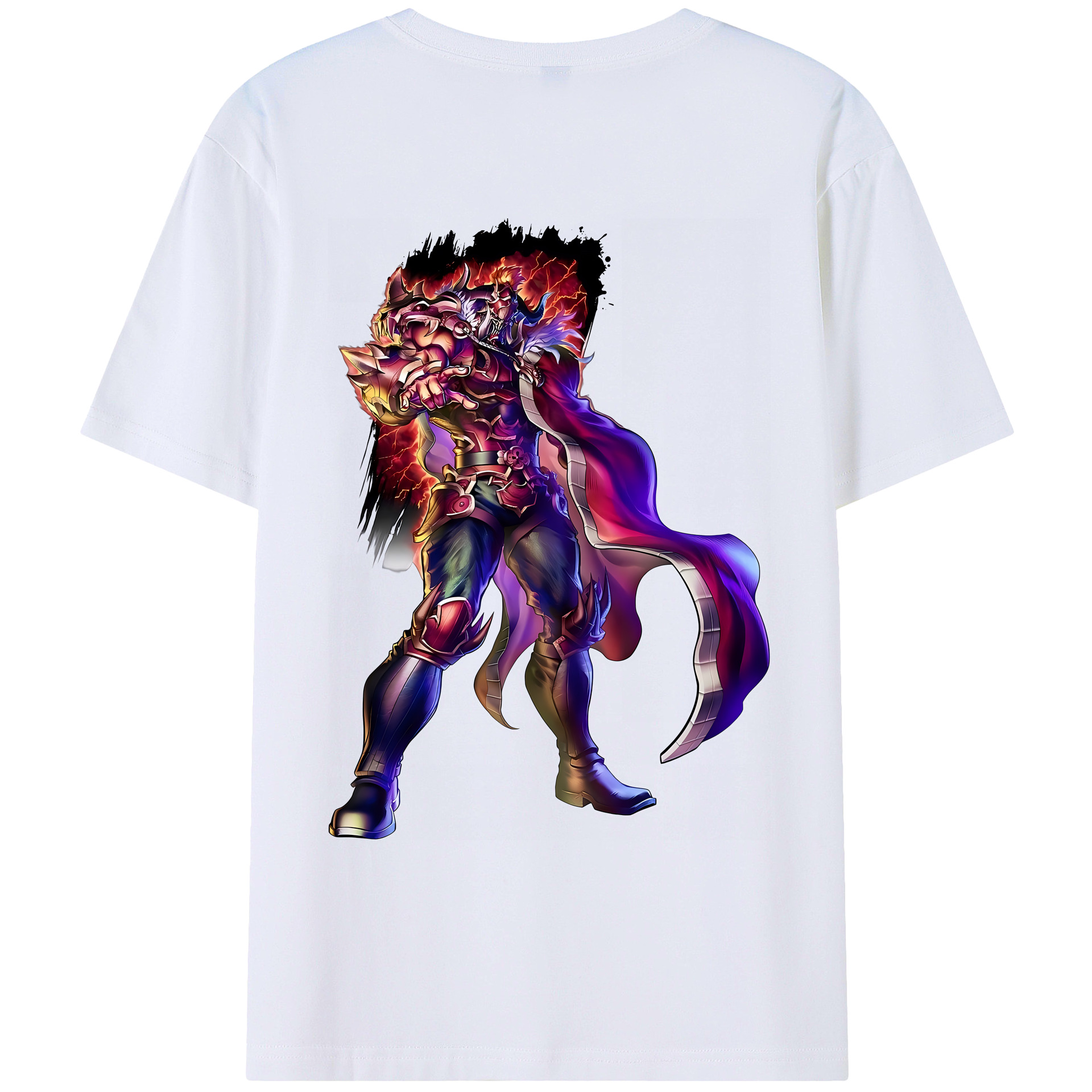 （画像用） 北斗の拳 Fist of the North Star 綿100％ メンズ半袖Tシャツ（バックプリント） 通気性