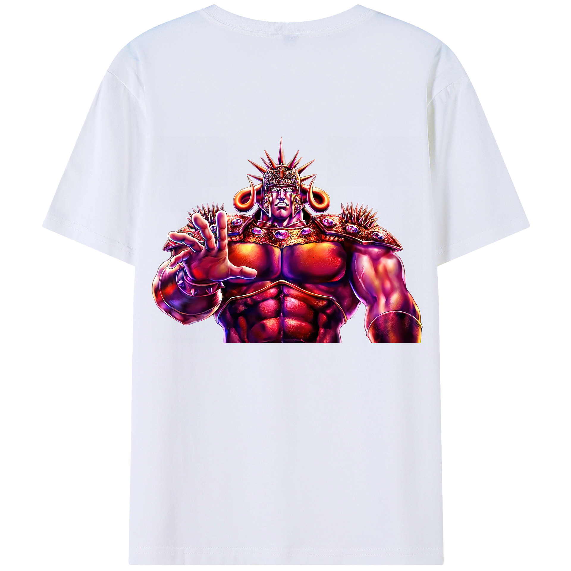 （画像用） 北斗の拳 Fist of the North Star 綿100％ メンズ半袖Tシャツ（バックプリント） 通気性