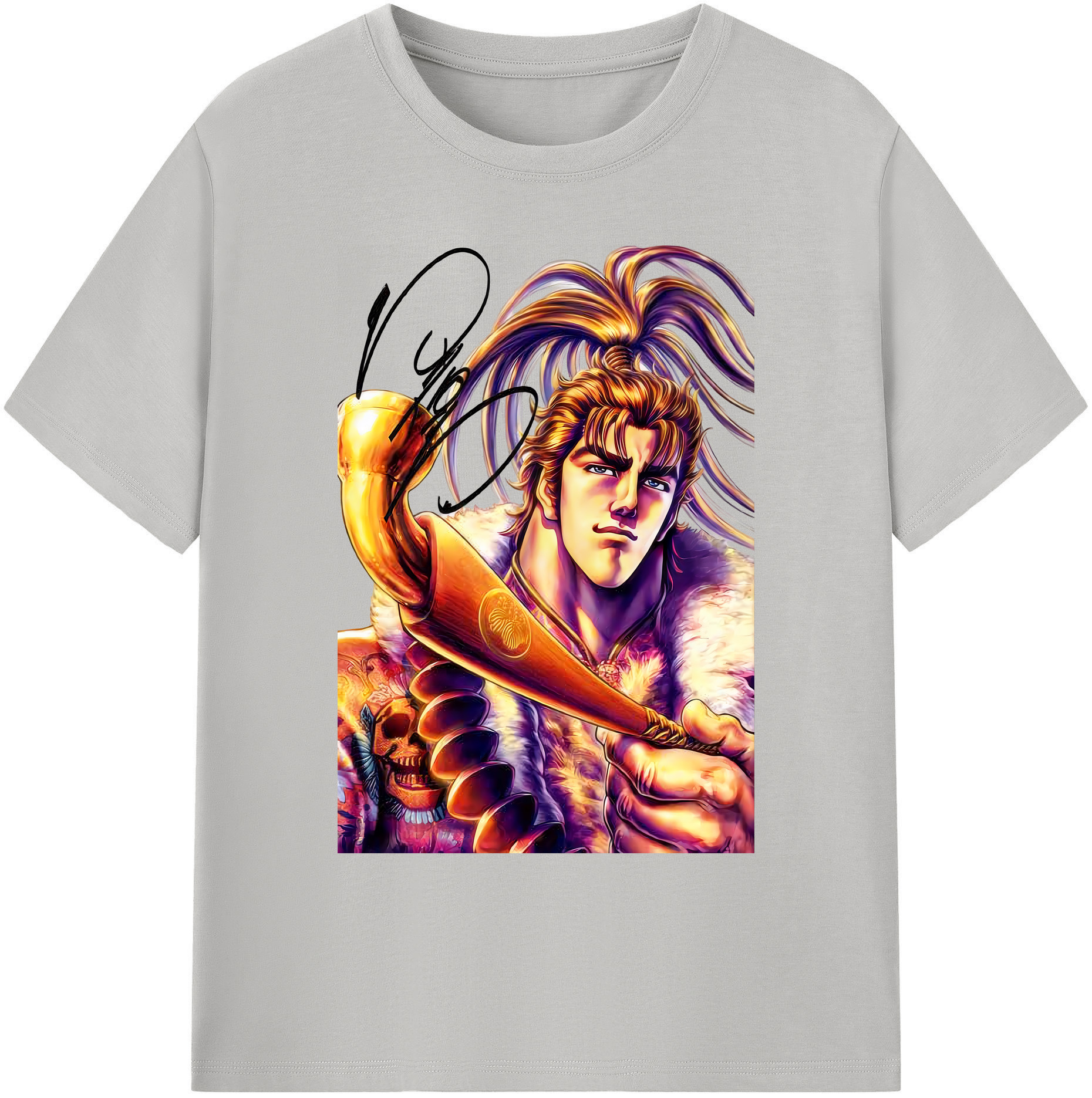 （画像用） 北斗の拳 Fist of the North Star 綿100％ メンズ半袖Tシャツ｜肌触りやわらか＆通気性