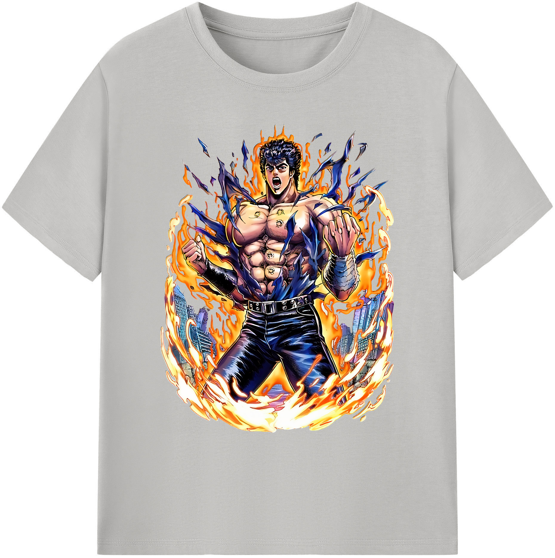 （画像用） 北斗の拳 Fist of the North Star 綿100％ メンズ半袖Tシャツ｜肌触りやわらか＆通気性