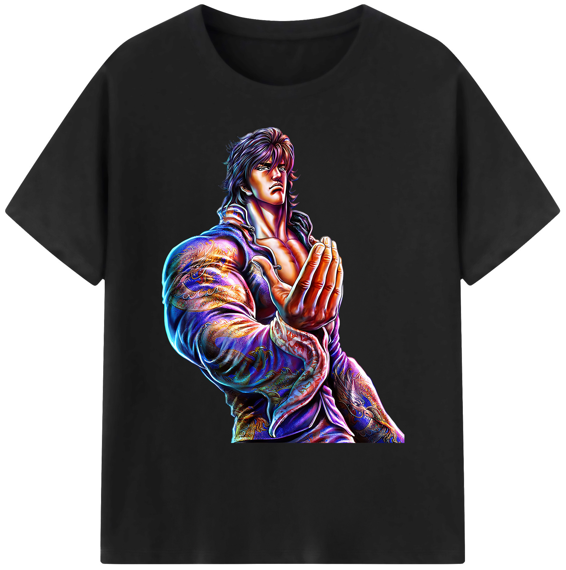 （画像用） 北斗の拳 Fist of the North Star 綿100％ メンズ半袖Tシャツ｜肌触りやわらか＆通気性