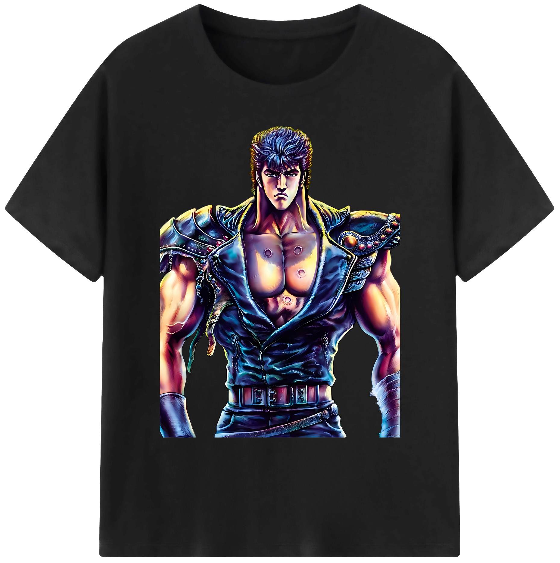 （画像用） 北斗の拳 Fist of the North Star 綿100％ メンズ半袖Tシャツ｜肌触りやわらか＆通気性