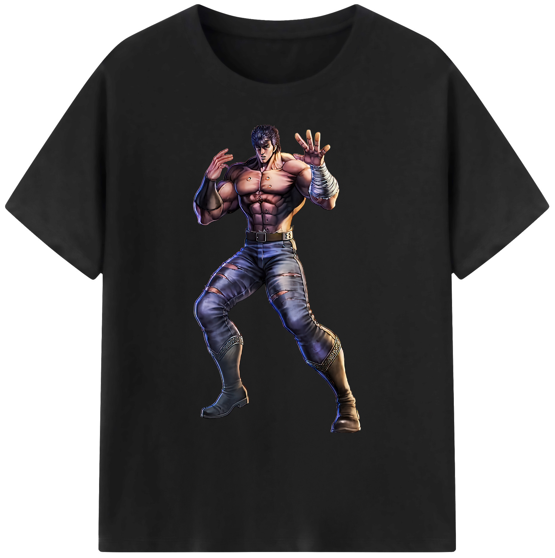 （画像用） 北斗の拳 Fist of the North Star 綿100％ メンズ半袖Tシャツ｜肌触りやわらか＆通気性