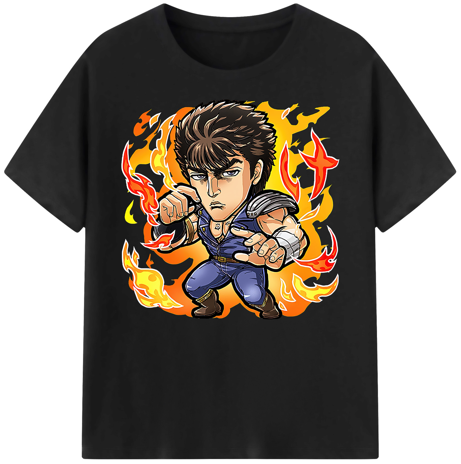 （画像用） 北斗の拳 Fist of the North Star 綿100％ メンズ半袖Tシャツ｜肌触りやわらか＆通気性