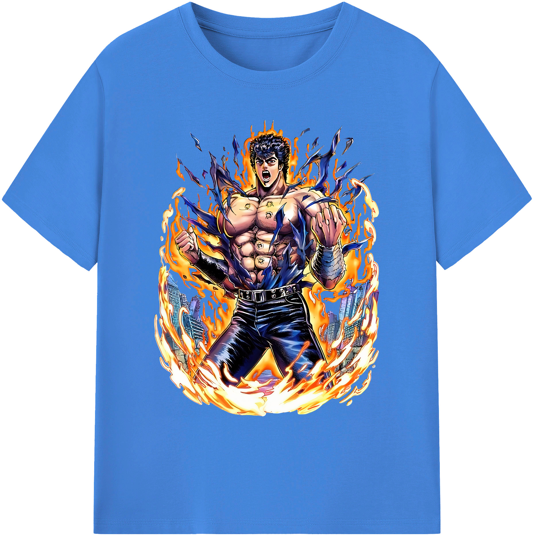 （画像用） 北斗の拳 Fist of the North Star 綿100％ メンズ半袖Tシャツ｜肌触りやわらか＆通気性
