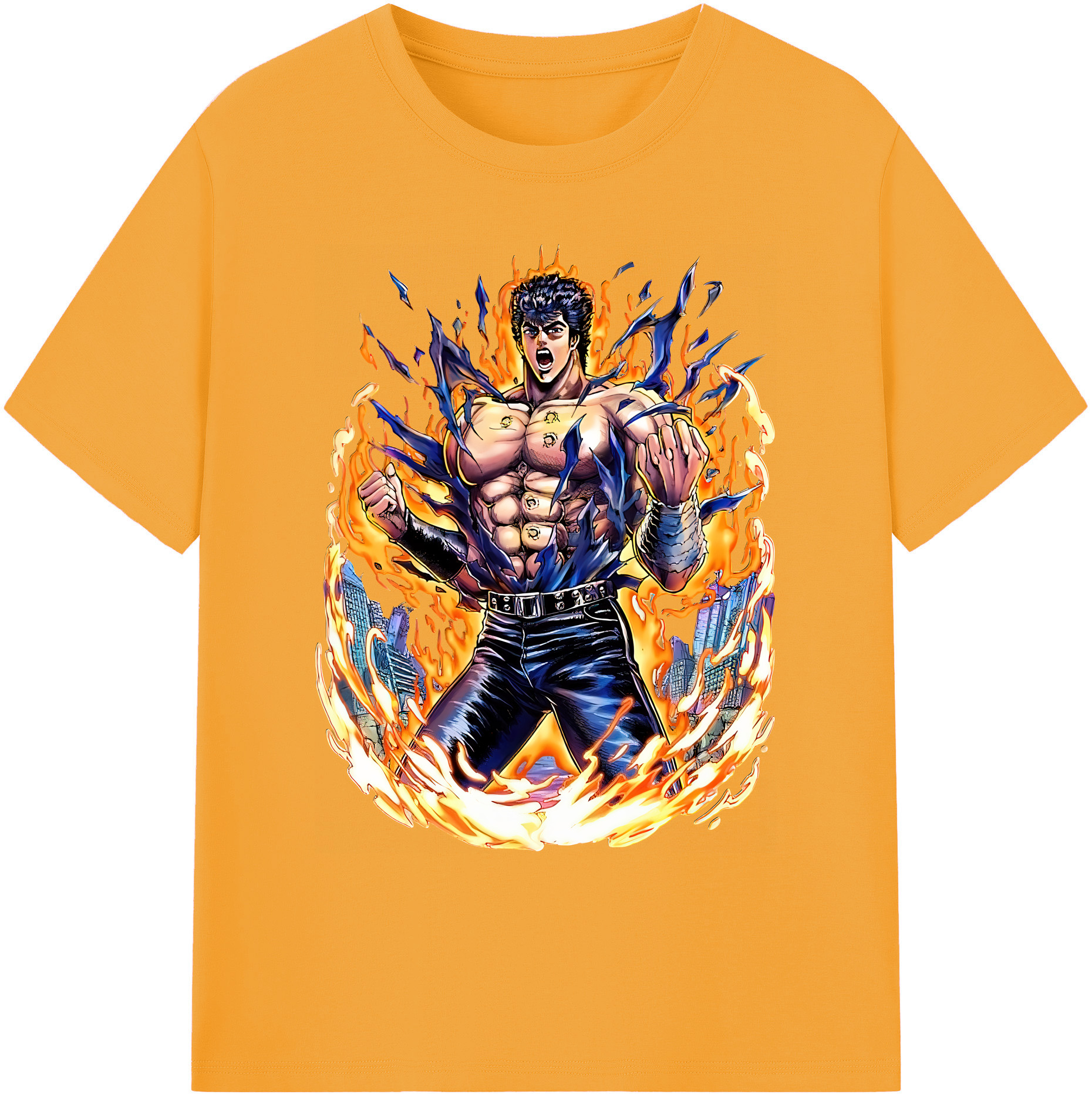 （画像用） 北斗の拳 Fist of the North Star 綿100％ メンズ半袖Tシャツ｜肌触りやわらか＆通気性